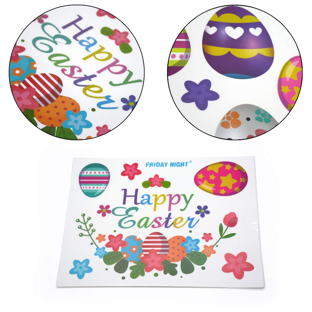 Easter Bunny Window Clings Decor - 66 Pcs Reusable Waterproof Stickers for Home, Office & Classroom - Perfect for Spring, Easter Party & Holiday Decoration