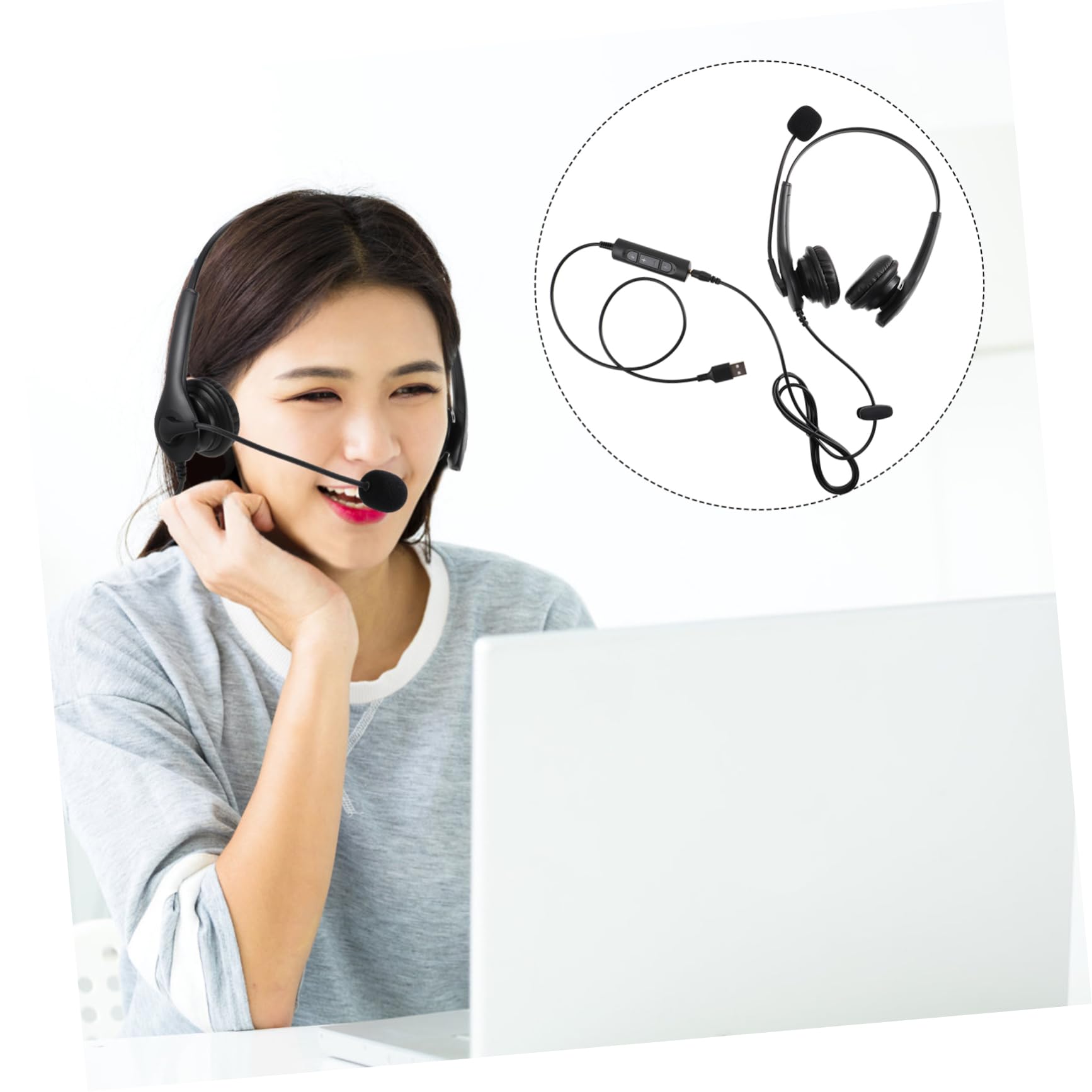 Homoyoyo Wired Headphones with Microphone & In-Line Controls - Noise Isolating Earphones for Gaming, Music & Calls - Durable ABS Cord for Office, Travel & Daily Use