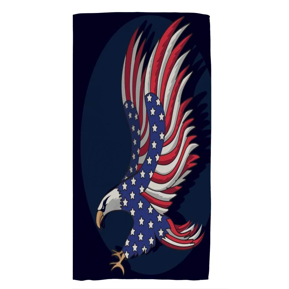 Premium Microfiber Bath Towels - Retro American Eagles Flag Design - Ultra Soft & Absorbent Hand Towels for Bathroom, Kitchen, Gym & Spa - Perfect for Hotels, Home Decor & Gift Giving