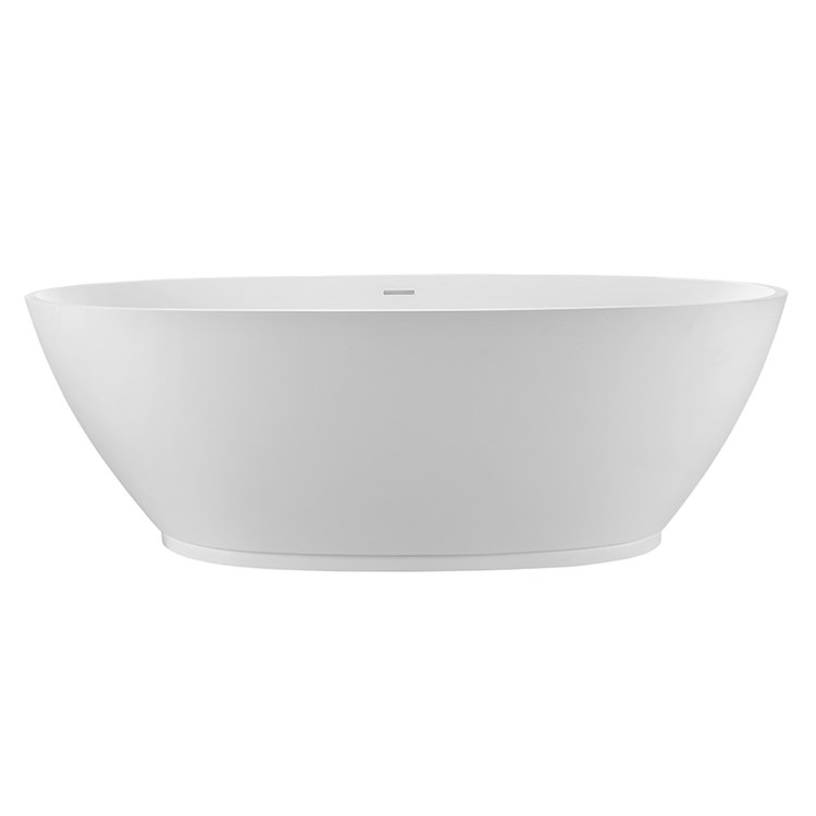 Alissa 70.5 x 37 Inch Freestanding/Undermount Air Bath Tub - 102 Gallon White Matte Oval Sculpturestone Soaking Tub with 21 1/4 Inch Depth | Perfect for Luxury Bathrooms & Spa Relaxation