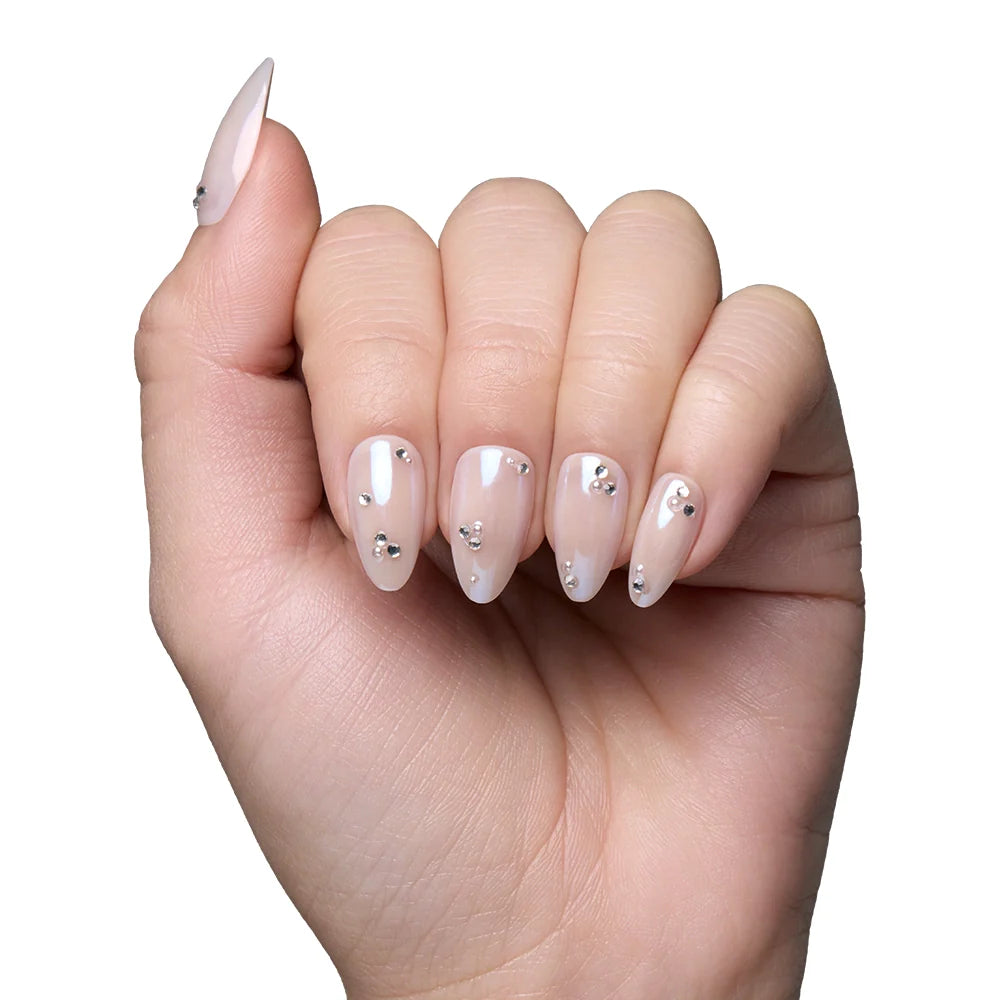 First Dance Press On Nails - Long Lasting Glue-On Fake Nails for Weddings, Prom & Special Occasions | Elegant Acrylic False Nails for Women | Perfect for Bridal Shower, Date Night & Formal Events
