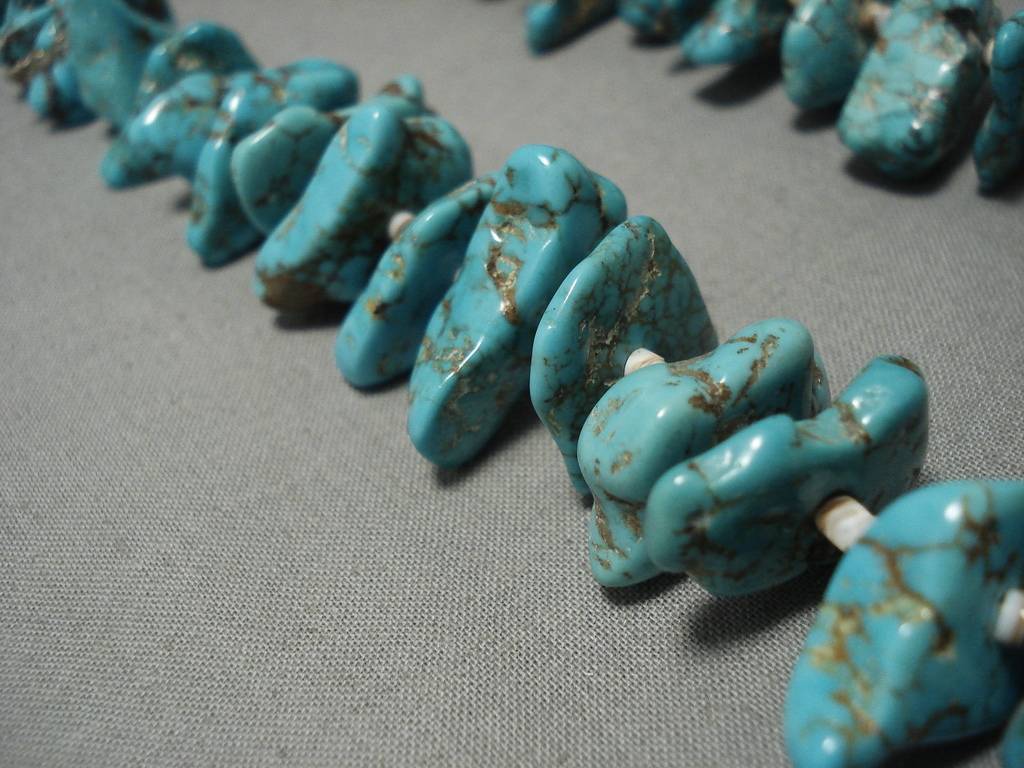 Vintage Navajo Turquoise Nugget Necklace - 153 Grams Authentic Native American Jewelry for Women - Perfect for Boho, Southwest & Tribal Fashion