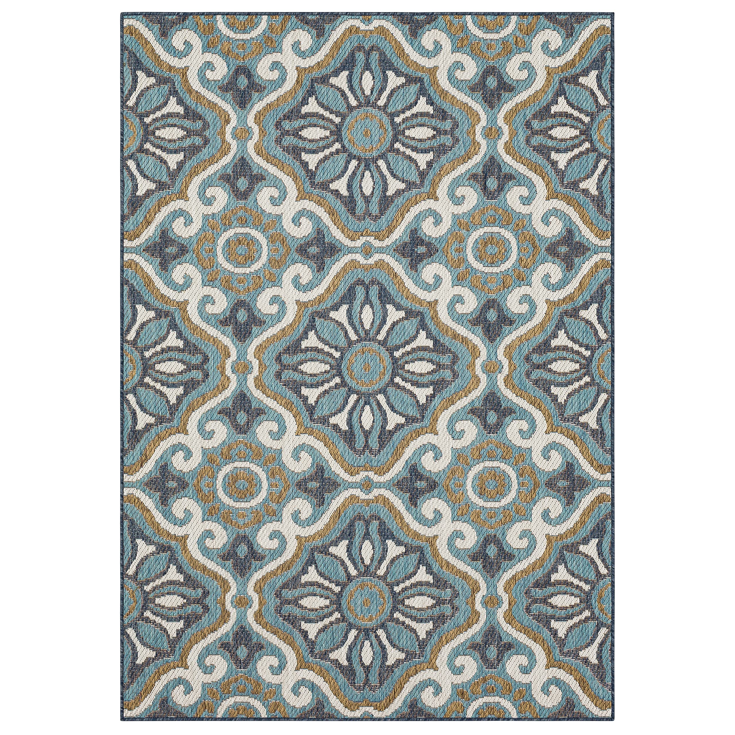 Mohawk Home Indoor/Outdoor Flatwoven Area Rug - Meso Aqua (10' x 13') - Perfect for Patio, Deck, Living Room & Sunroom Decor
