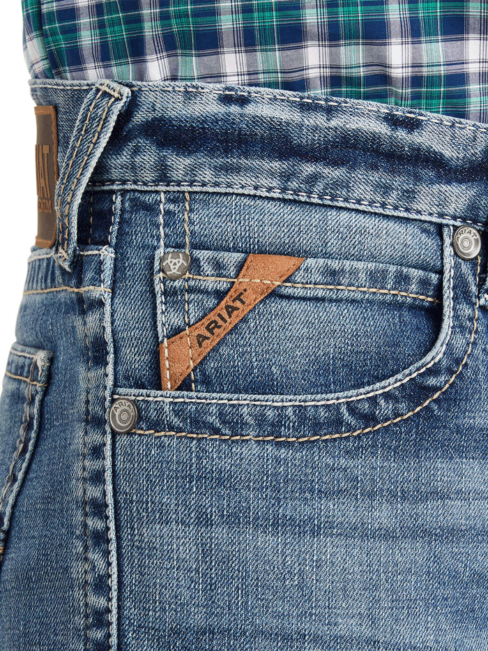 Ariat Men's M7 Slim Stowell Straight Jean in Poplar Wash - Durable Denim Pants for Work, Riding & Casual Wear
