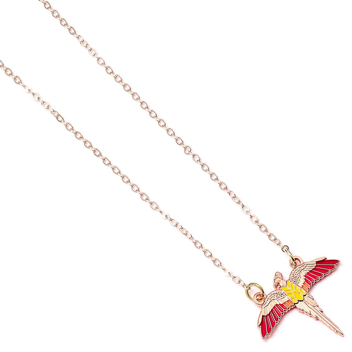 Harry Potter Official Rose Gold Plated Fawkes Necklace - Phoenix Pendant Jewelry Gift for Women & Fans | Perfect for Cosplay, Birthday & Collectors