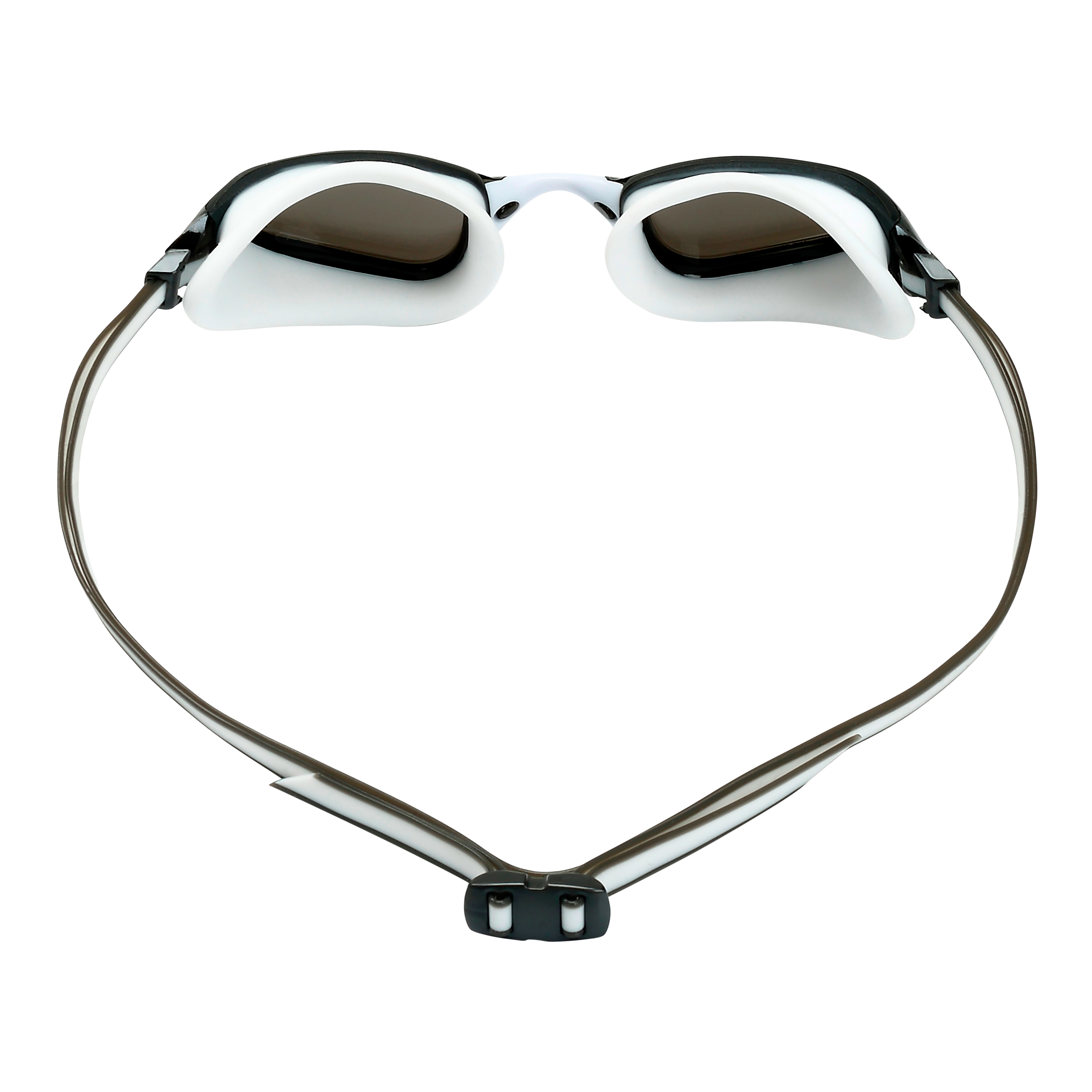 Aqua Sphere Fastlane A1 Swimming Goggles - White/Gray with Silver Titanium Mirrored Lens for Competitive Swimming & Triathlon Training
