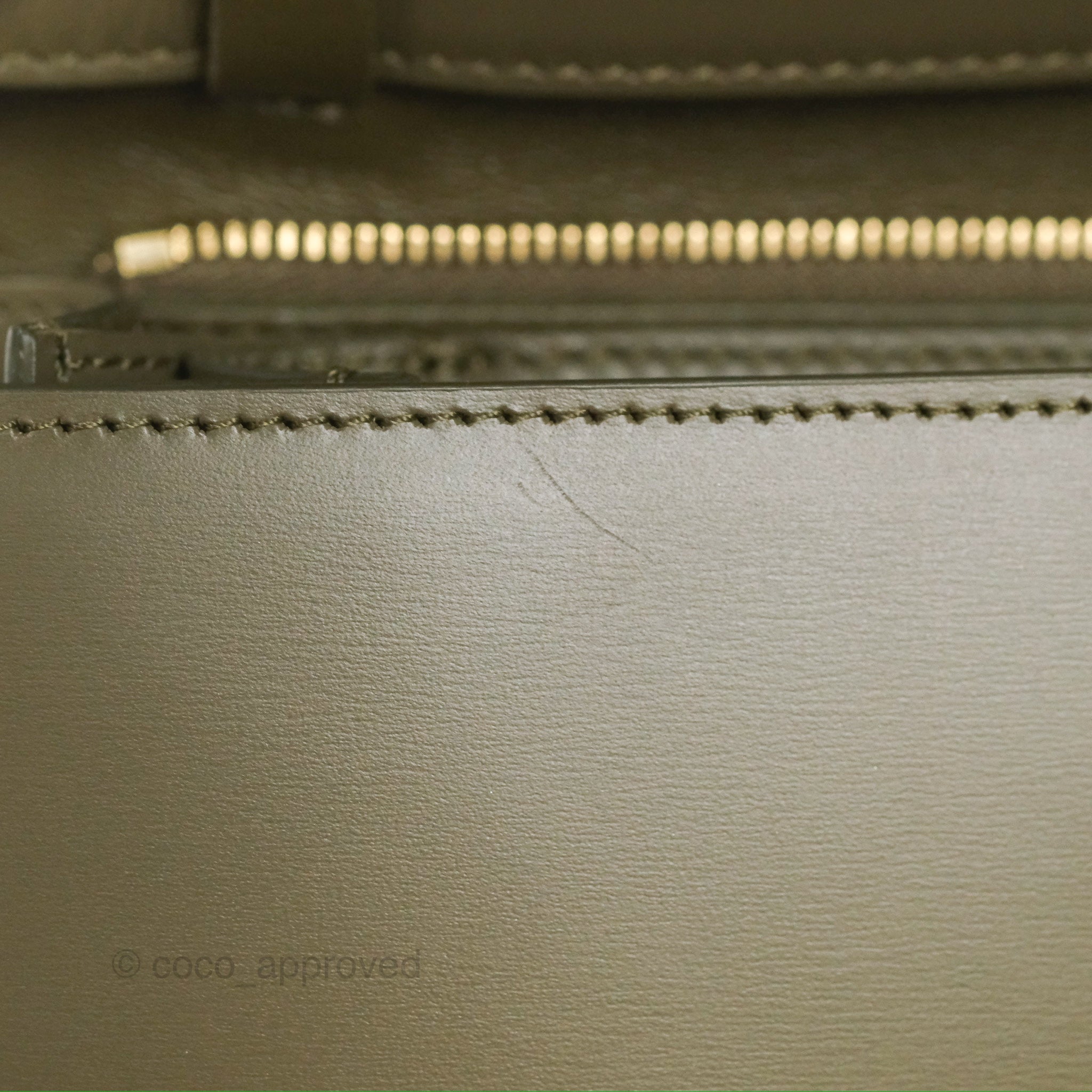 Celine Medium Classic Box Bag in Dark Olive Green Box Calfskin with Gold Hardware - Perfect for Work, Travel & Everyday Luxury