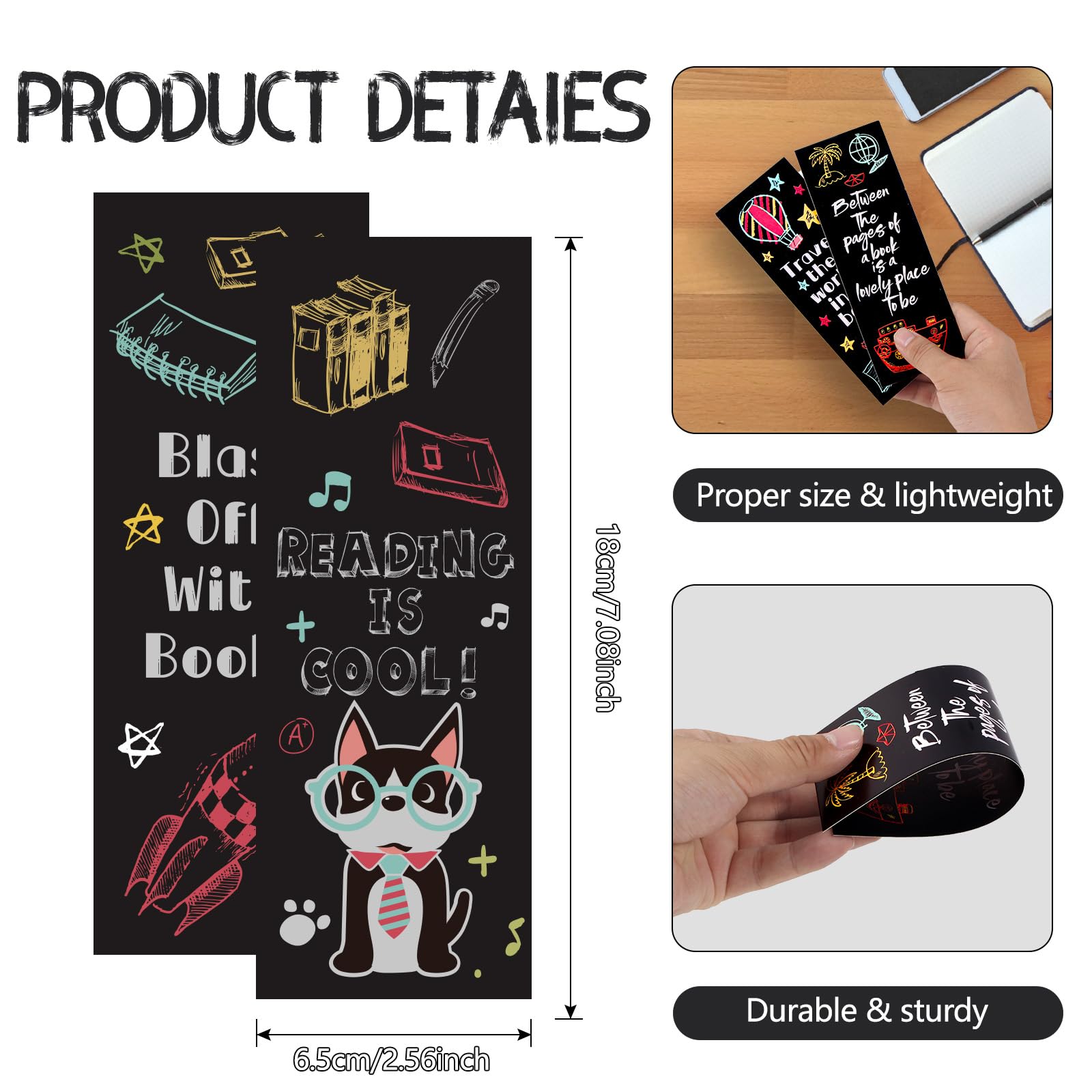 LiYiQ 100 Pcs Rocket Design Bookmarks - 7×2.5-inch Double-Sided Reading Rocks Bookmarks for Book Lovers, Students & Teachers - Perfect for School Supplies, Book Clubs & Reading Gifts