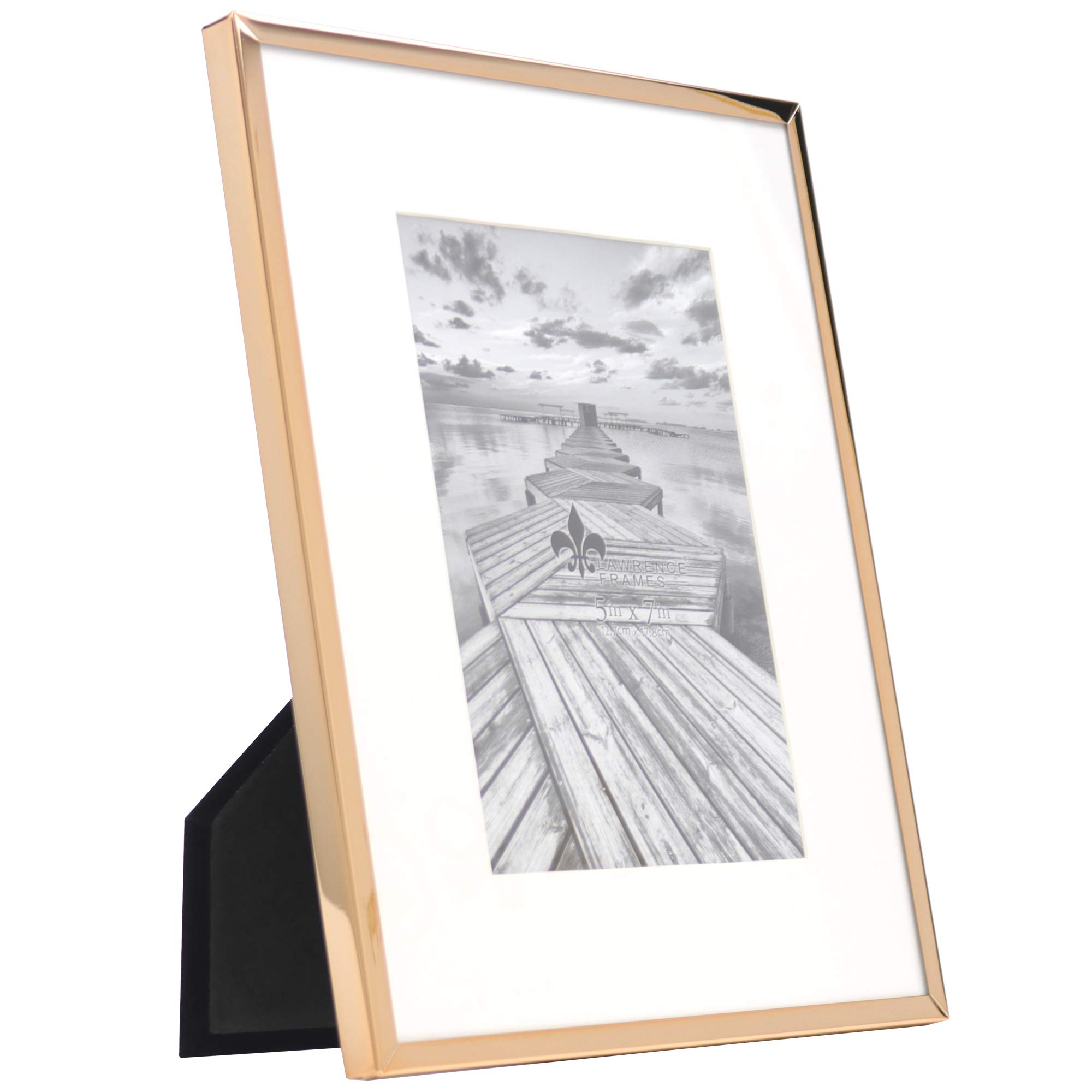 Lawrence Frames Classic Bead Picture Frame 5x7 Inch Gold - Perfect for Home Decor, Wedding Photos & Wall Art Display