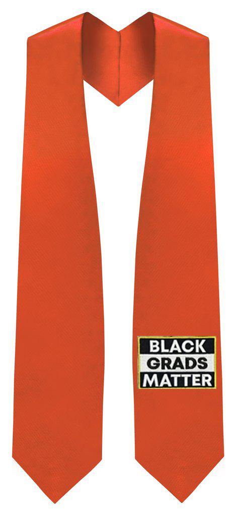 Black Grads Matter Graduation Stole - Orange Sash for College & High School Graduation Ceremonies - Celebrate Achievements & Support Diversity
