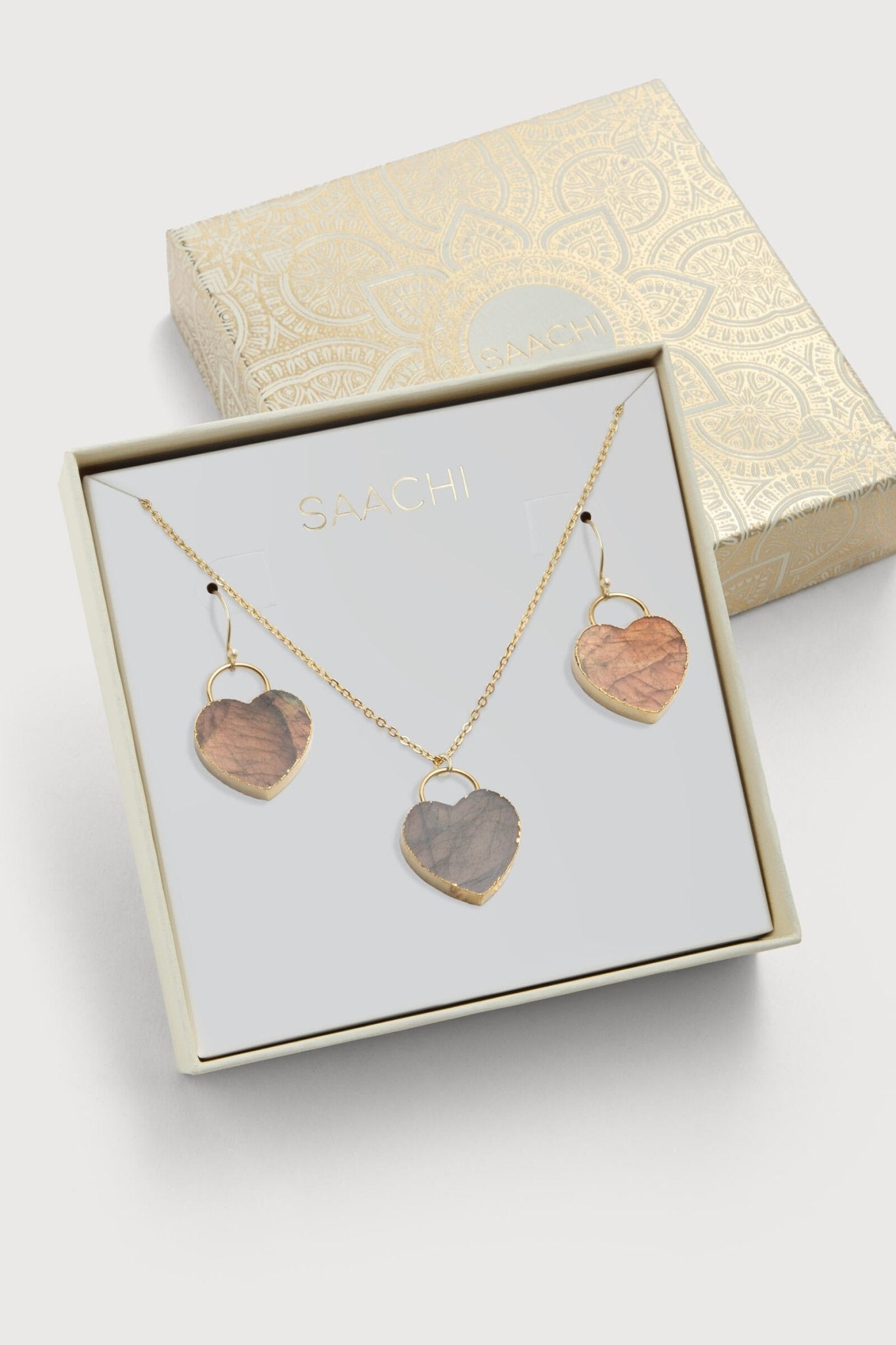 Heart Stone Jewelry Set - Elegant Earrings and Necklace for Women, Perfect for Valentine's Day Gifts, Anniversary or Romantic Occasions