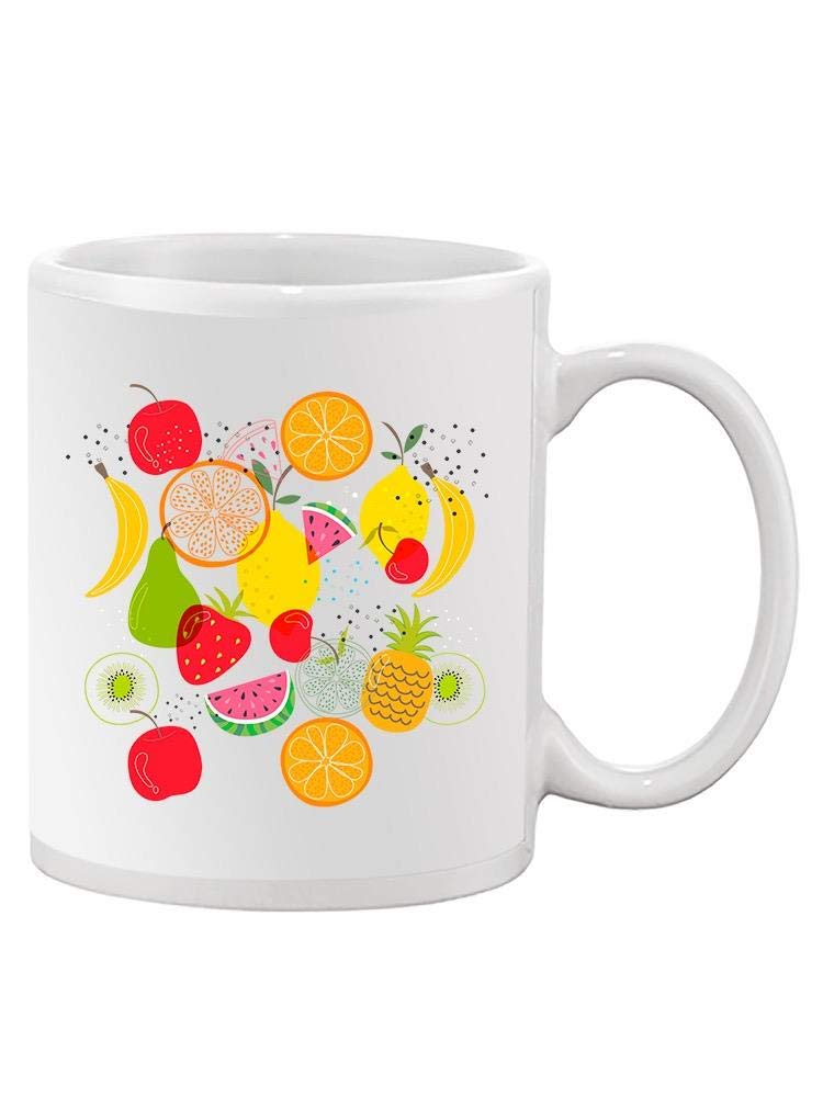 Smartprints Cute Fruit Design Coffee Mug - Ceramic Tea Cup with Colorful Fruit Patterns - Perfect for Home, Office & Gift Giving