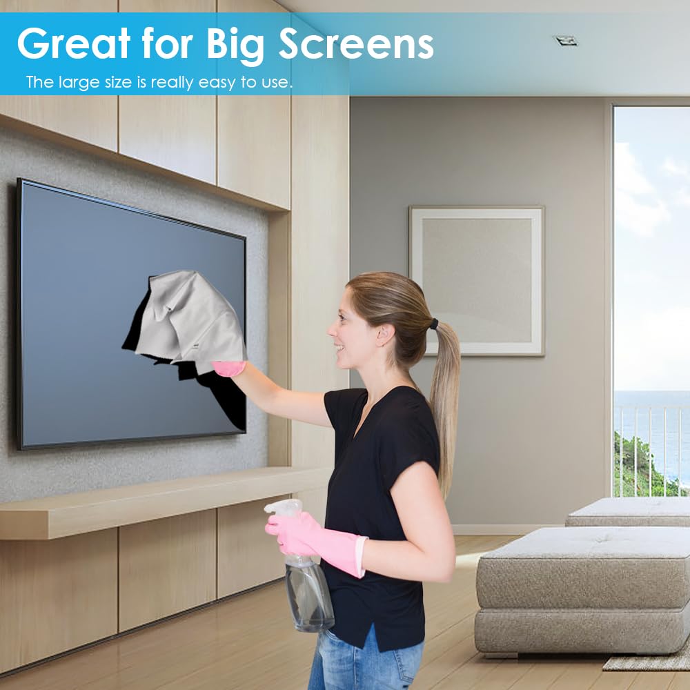 6PCS Premium Microfiber Eyeglass Cleaning Cloths - 12x12 Inches, Individually Wrapped for Glasses, Lenses, TV & Laptop Screens - Anti-Scratch & Easy Grip Design - Perfect for Home, Office, Travel & Daily Eyewear Care
