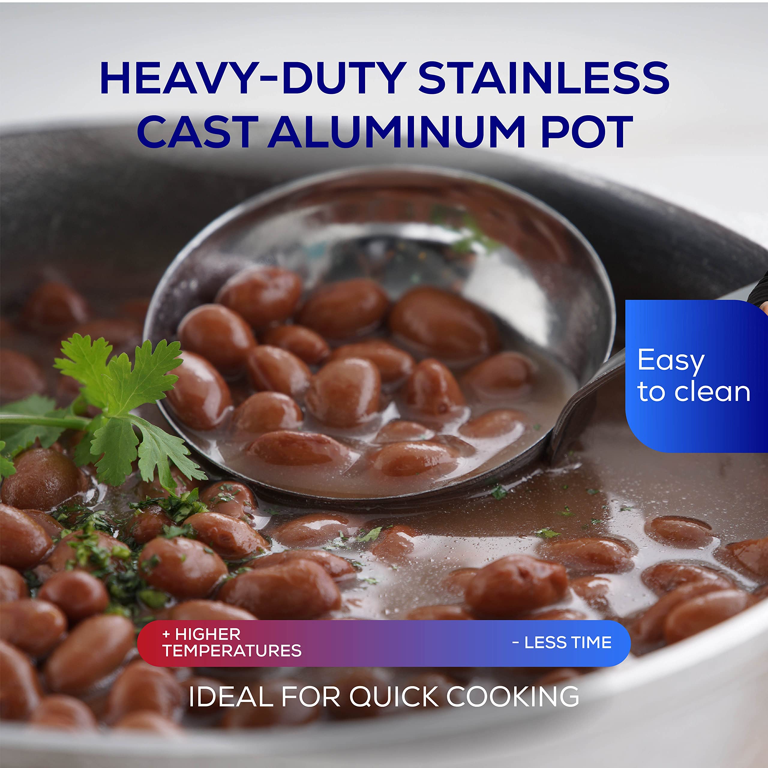 Professional Extra Large 27.7 QT (26.6L) Stainless Steel Dutch Oven with Aluminum Core - Even Heat Distribution, Fast Cooking & Ergonomic Handles - Perfect for Rice, Soups, Stews & Large Family Meals