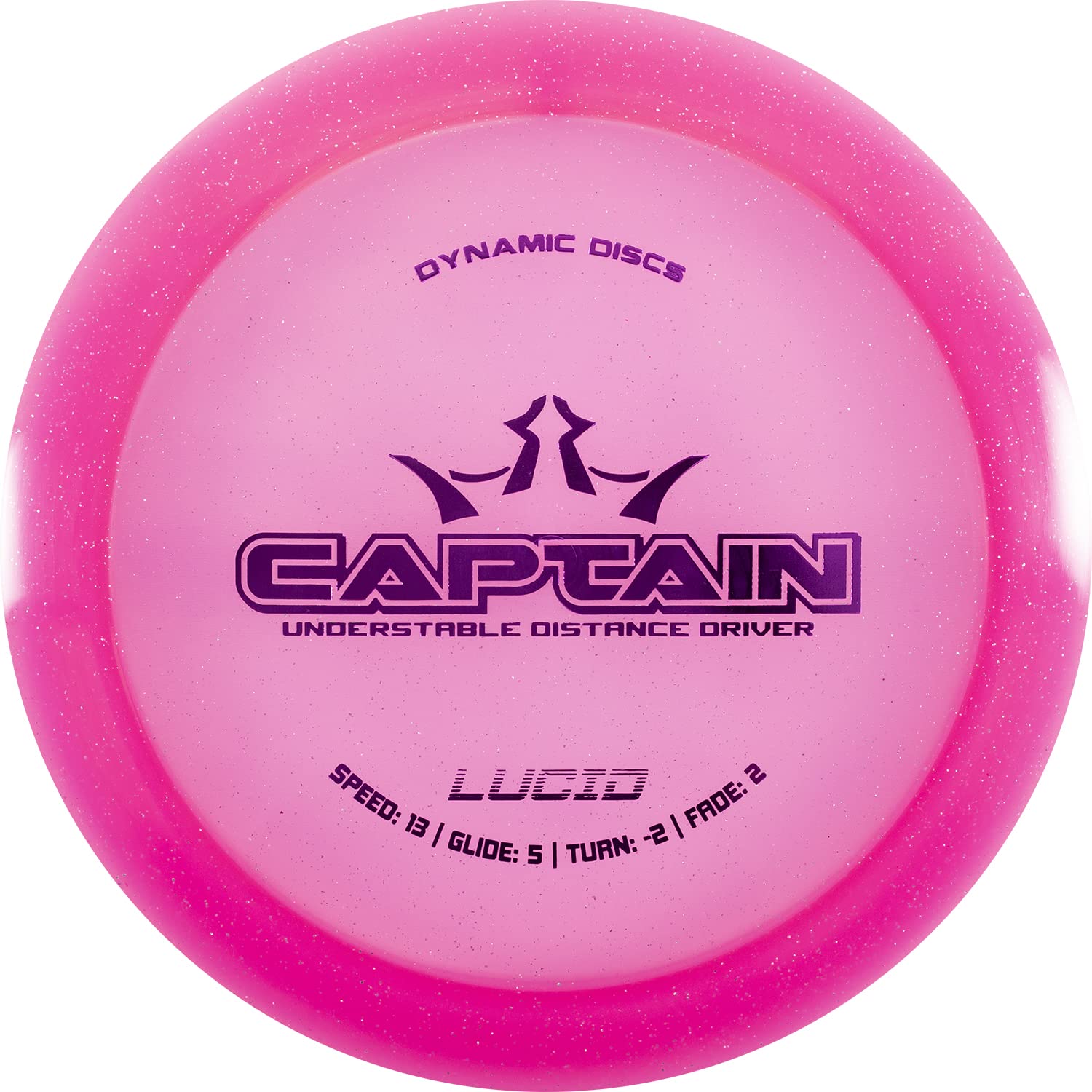 Dynamic Discs Lucid Captain Disc Golf Driver - Maximum Distance & Stable Frisbee Golf Driver for Advanced Players | Tournament & Recreational Play (Pink, Stamp Colors Vary)