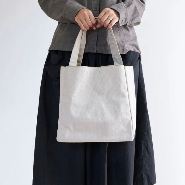 Kurashiki Hampu Canvas Tote Bag - Medium Size Bluish Gray | Japanese Cotton Tote Bag for Women | Eco-Friendly Shopping, Beach & Daily Use