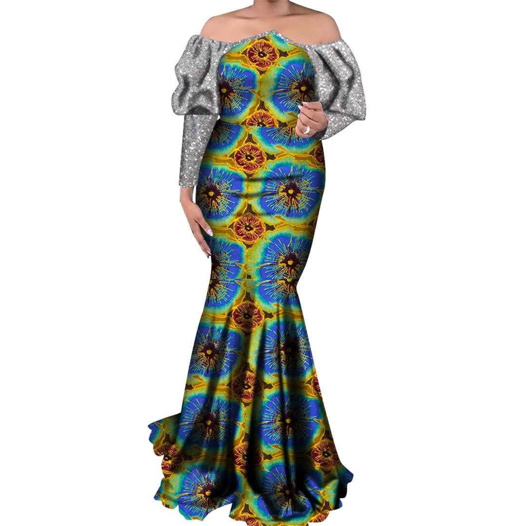 African Dashiki Dresses for Women - Elegant Plus Size Traditional Party Clothing 24fs1329 XXL | Perfect for Weddings, Cultural Events & Festive Celebrations