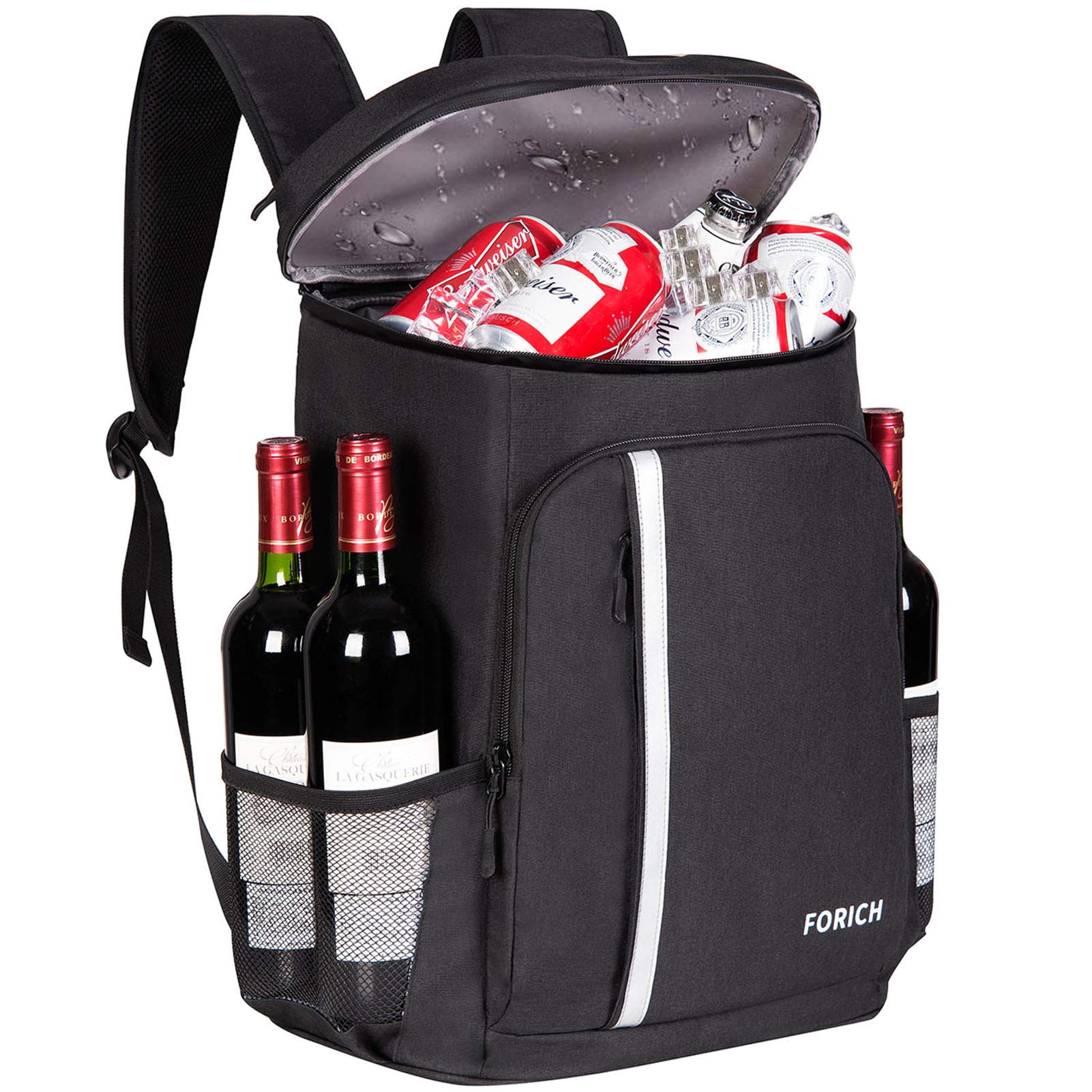FORICH Leakproof Insulated Backpack Cooler - Waterproof & Lightweight Soft Cooler Bag for Beach, Picnics, Camping, Hiking | Holds 30 Cans | Perfect for Work Lunch, Outdoor Adventures & Travel