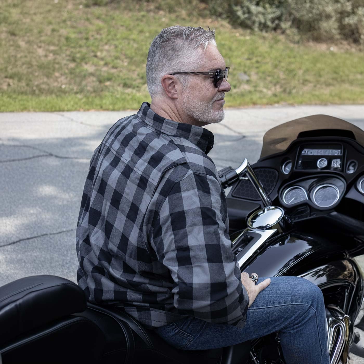Milwaukee Leather MPM1630 Men's Armored Flannel Shirt with Aramid DuPont Fibers - Motorcycle Riding Gear for Safety & Comfort