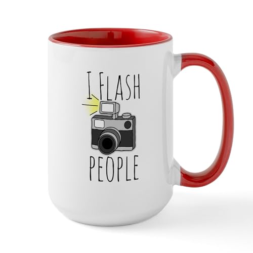 White/Red Inside - I Flash People Photography Large Mug
