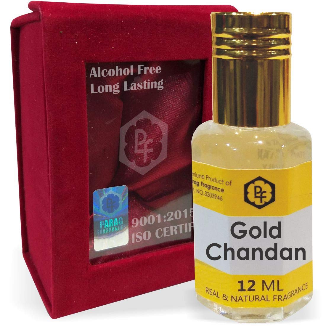 Parag Fragrances Gold Chandan Attar 12ml - Premium Long Lasting Perfume Oil for Men (Also Available in 25ml/100ml/500ml) - Perfect for Daily Wear, Special Occasions & Gifting