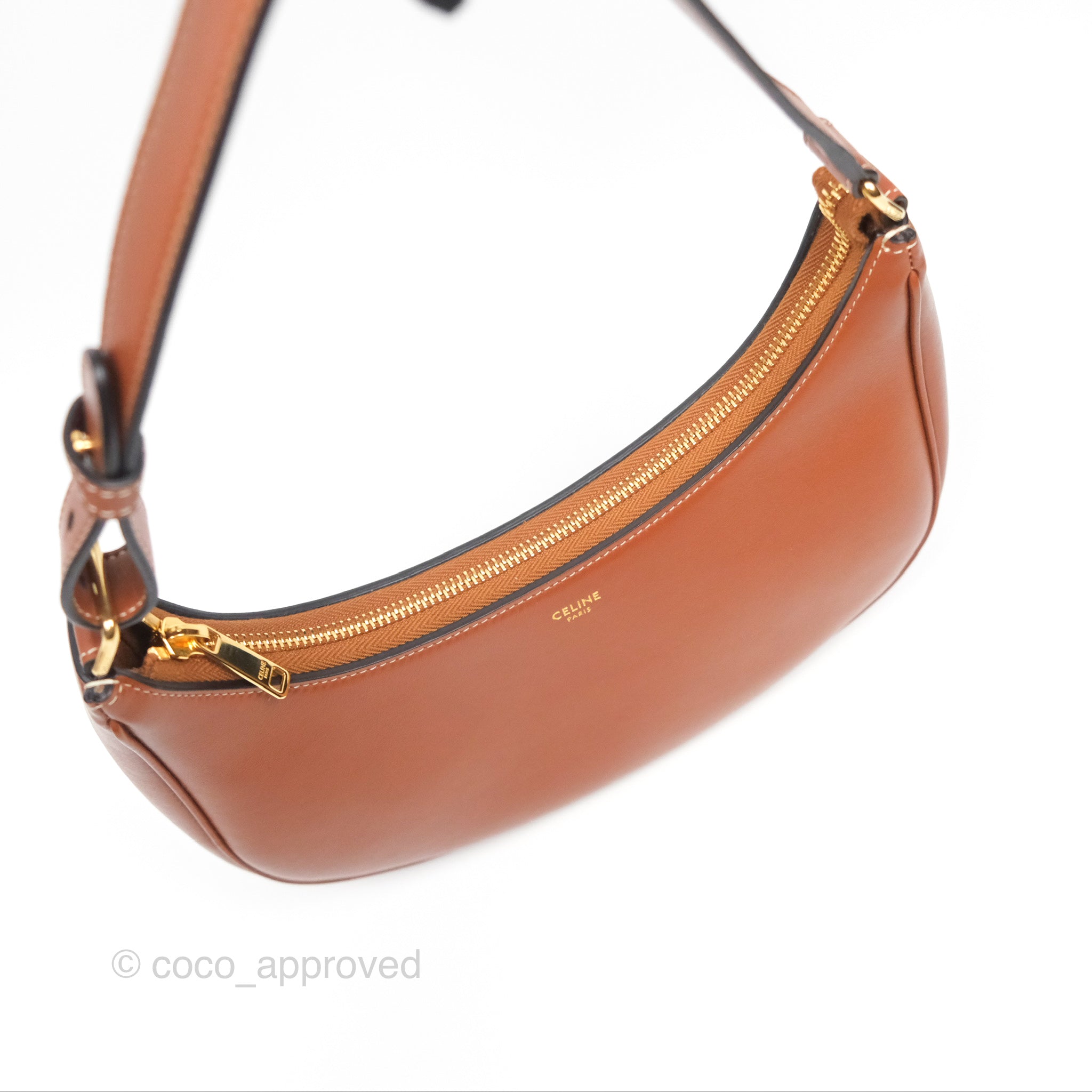 Celine Ava Bag in Smooth Calfskin Leather - Tan Crossbody Shoulder Bag for Women | Perfect for Work, Travel & Everyday Use
