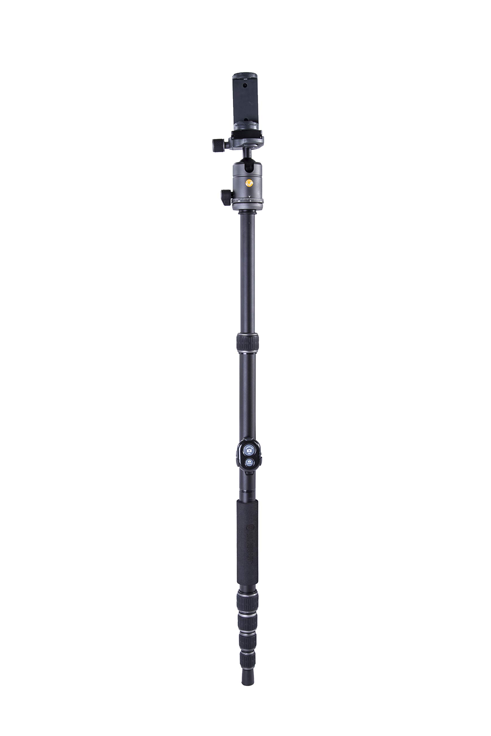 Vanguard VEO 3GO 265HAB Compact Aluminum Travel Tripod with Ball Head - Lightweight Camera Tripod for DSLR & Mirrorless Cameras | Includes Monopod, Smartphone Holder & Bluetooth Remote | Perfect for Travel Photography, Vlogging & Outdoor Shooting