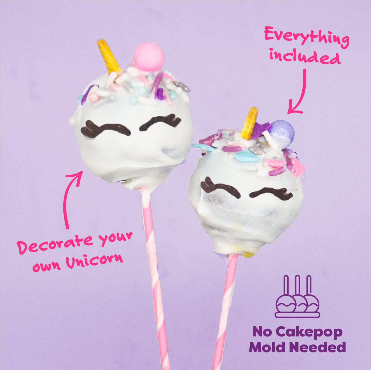 Unicorn Cake Pop Kit DIY Baking Set for Kids - Pre-Measured Ingredients, Fun Unicorn Birthday Party Activity for Girls & Boys Ages 4-12 - Perfect Gift for Birthday Parties, Playdates & Creative Baking at Home