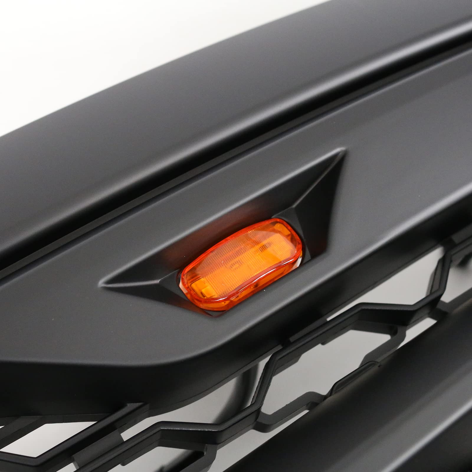 IKON MOTORSPORTS Matte Black Mesh Grille for 2009-2012 Dodge Ram 1500 - Upper Front Bumper Hood Grill Shell with LED Signal Lights | Perfect for Off-Roading & Truck Customization