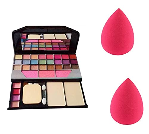 VALSH 24 Natural Shades Eyeshadow Palette & Makeup Beauty Blender Sponge Set - Perfect for Everyday Makeup, Party Looks & Professional Beauty Artists