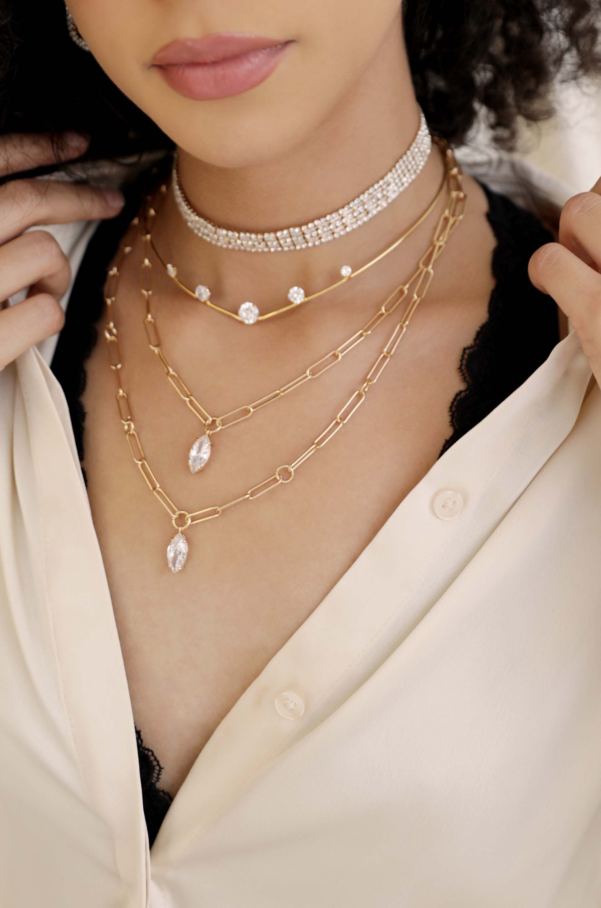 Elegant Crystal Choker Necklace for Women - Sparkling Rhinestone Statement Collar Jewelry - Perfect for Parties, Weddings & Evening Events