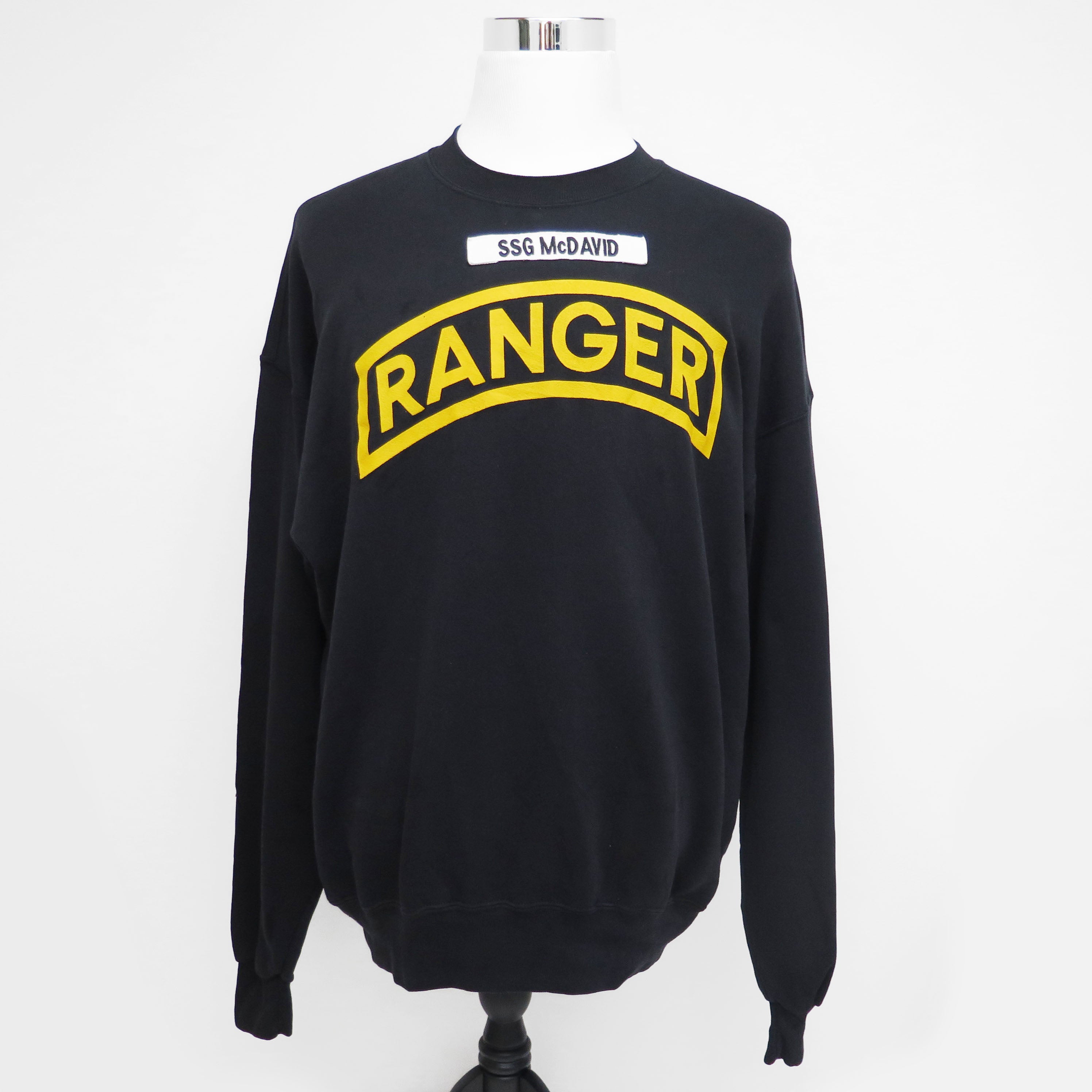 Vintage 90s Ranger Military Camp Sweatshirt - XL Size for Men | Retro Army Style Hoodie for Outdoor Adventures & Casual Wear
