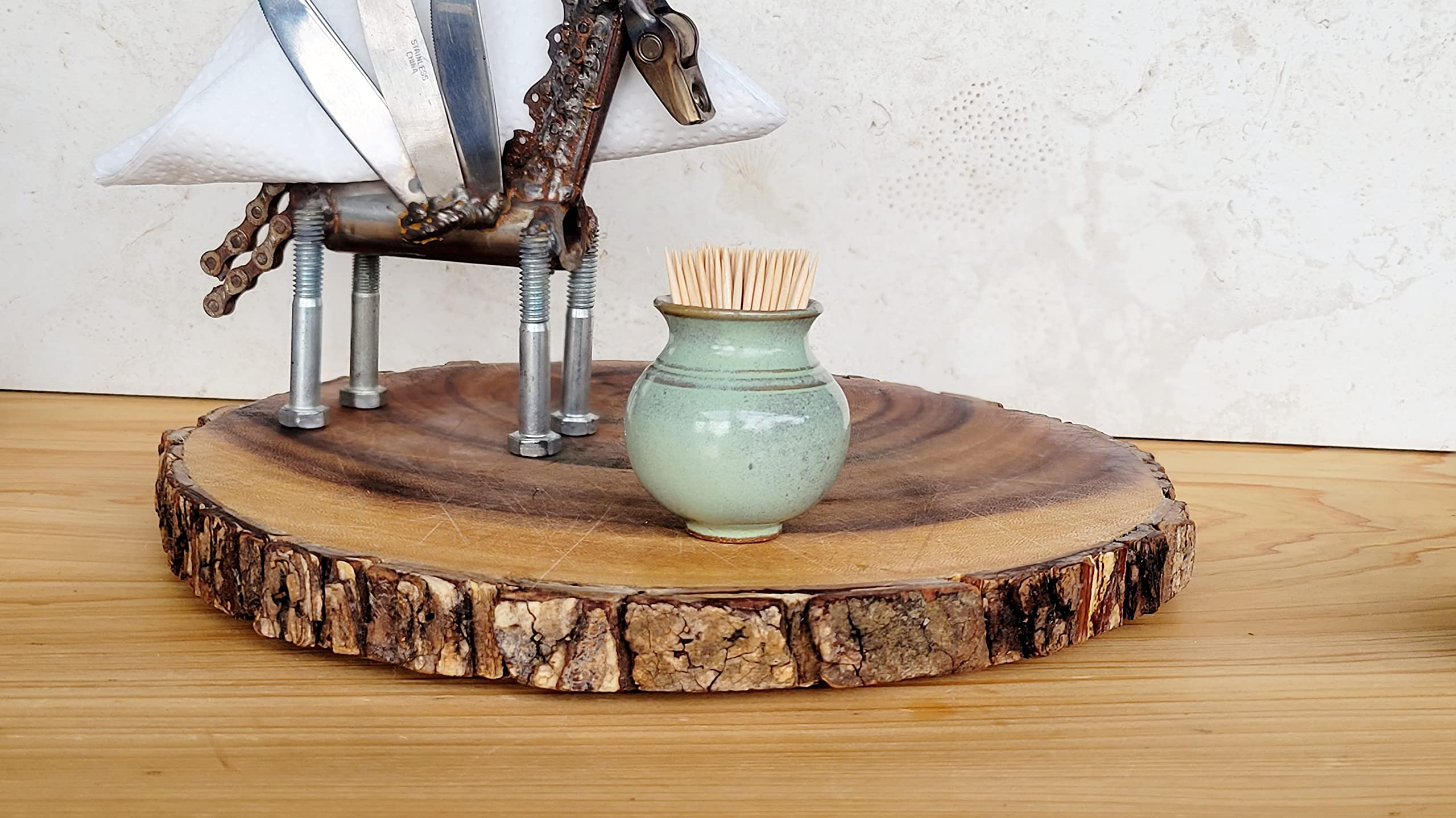 Handmade Green Ceramic Toothpick Holder - Mini Keepsake Pot for Weddings, Parties & Charcuterie Boards | Perfect for Home Decor, Kitchen Organization & Table Setting Accessories