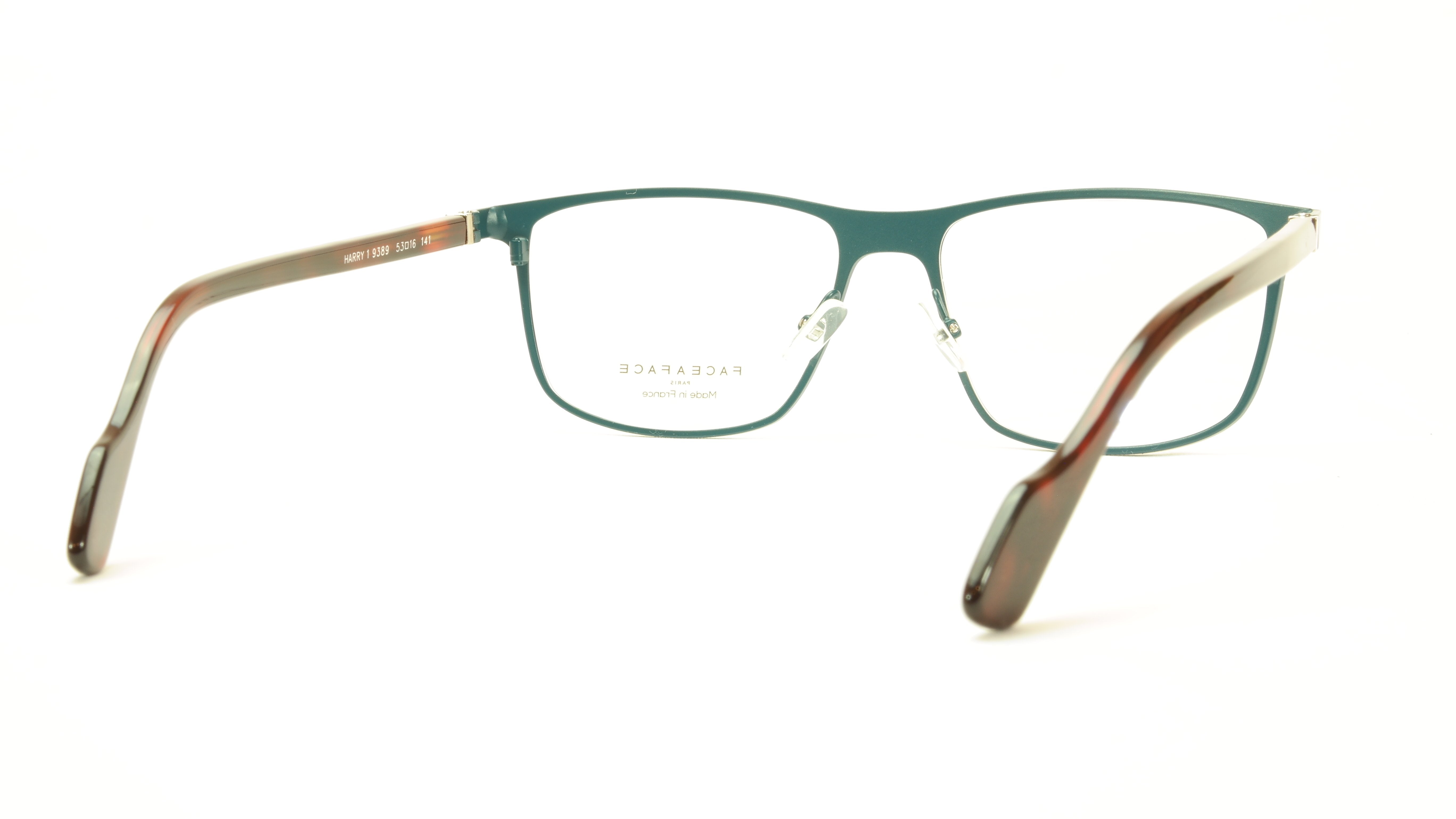 Face A Face HARRY 1 9389 Matte Green Satin Brown Eyeglasses - Handmade in France - Premium Reading Glasses for Men & Women - Perfect for Office, Reading & Fashion Accessories