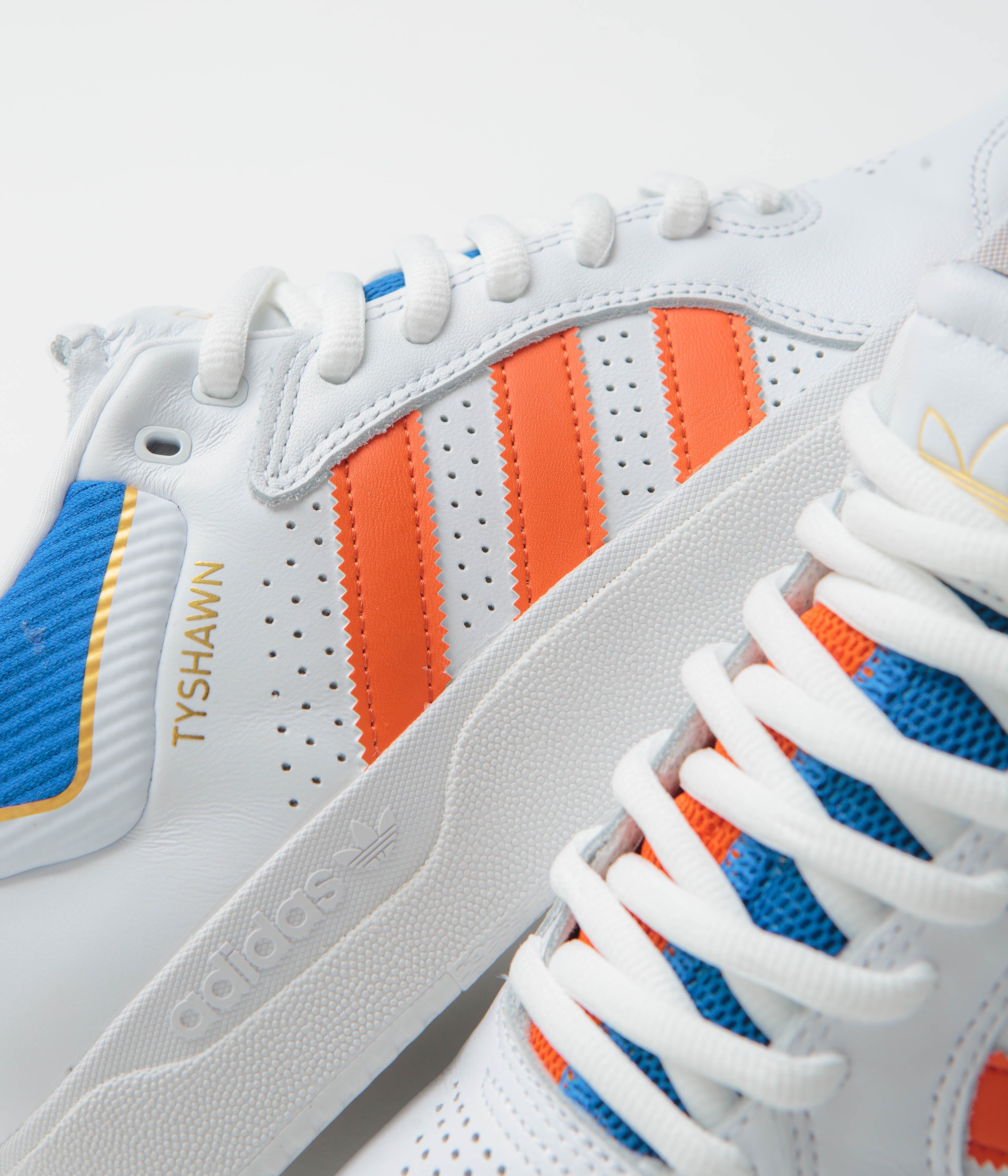 Adidas Tyshawn Men's Running Shoes - White/Orange/Bluebird Colorway | Lightweight Athletic Sneakers for Jogging, Gym Workouts & Casual Wear