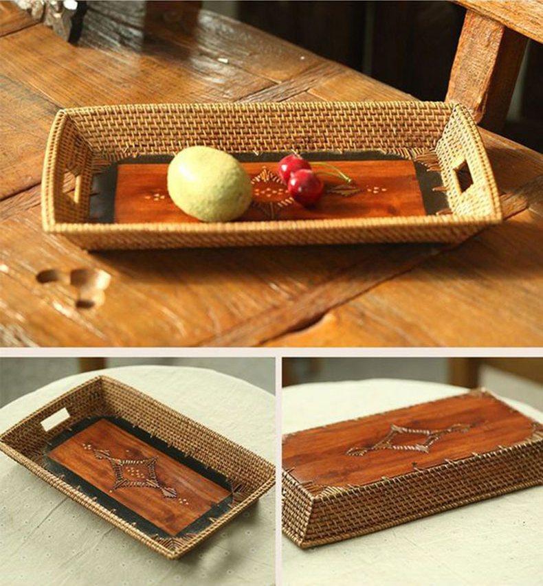 Hand Woven Storage Basket from Indonesia - Natural Fiber Small Rustic Basket for Home Organization, Bathroom & Kitchen Storage, Farmhouse Decor