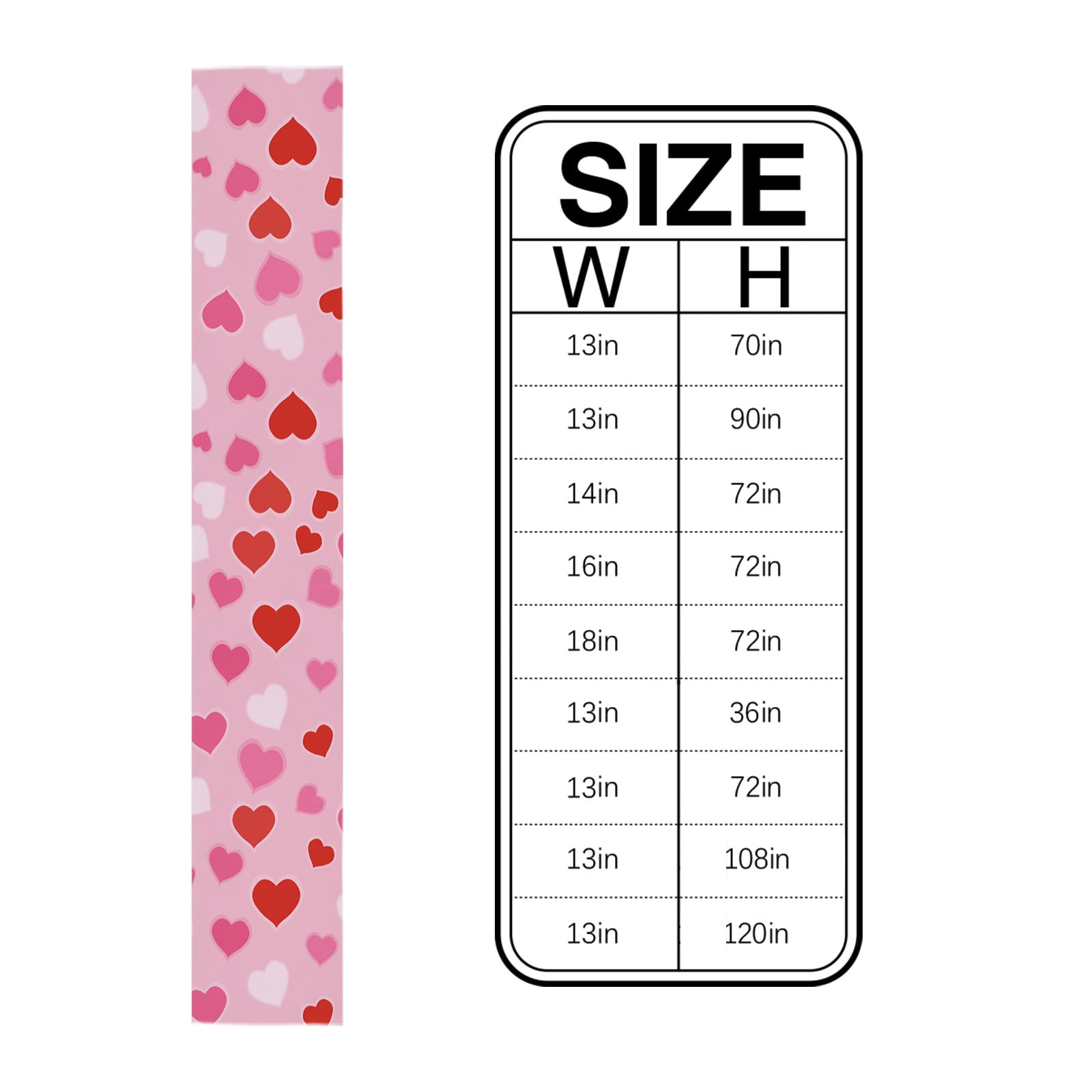 Romantic Love Heart Table Runner - Valentine's Day Dining Table Decor, Pink & Red Dresser Scarf for Kitchen, Wedding, Party Decorations - Perfect for Romantic Dinners & Special Occasions