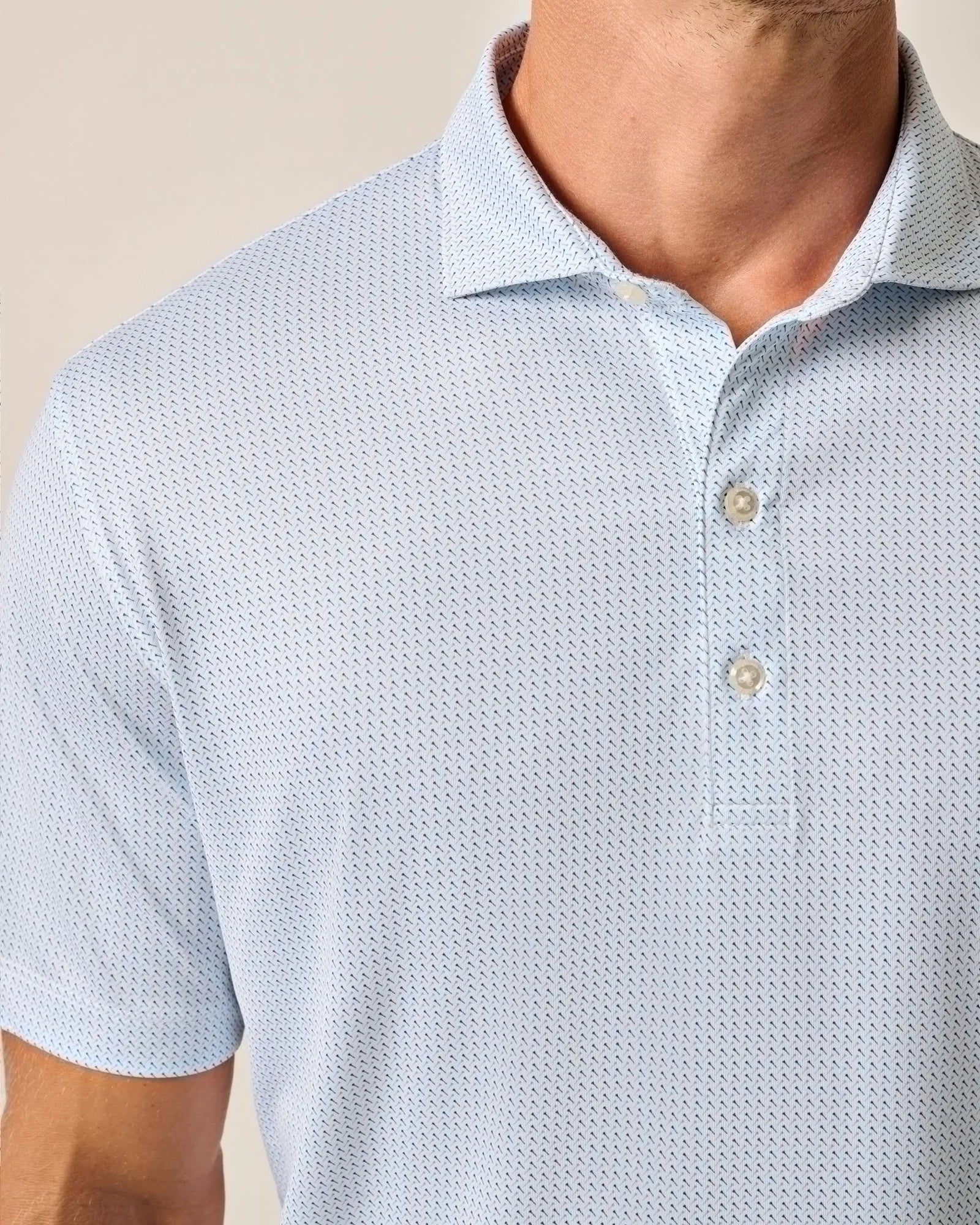Johnnie O Tee Time Performance Polo Shirt for Men - Breathable Golf Shirt in Barrels Blue | Perfect for Golf, Casual Wear & Outdoor Activities