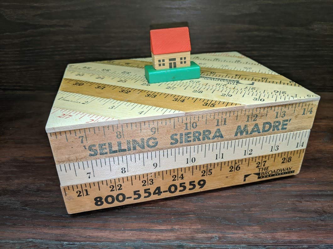 Handmade Wooden Yardstick House Box - Vintage Rustic Home Decor for Storage & Display - Perfect for Organizing Jewelry, Keys, or as a Unique Gift Idea