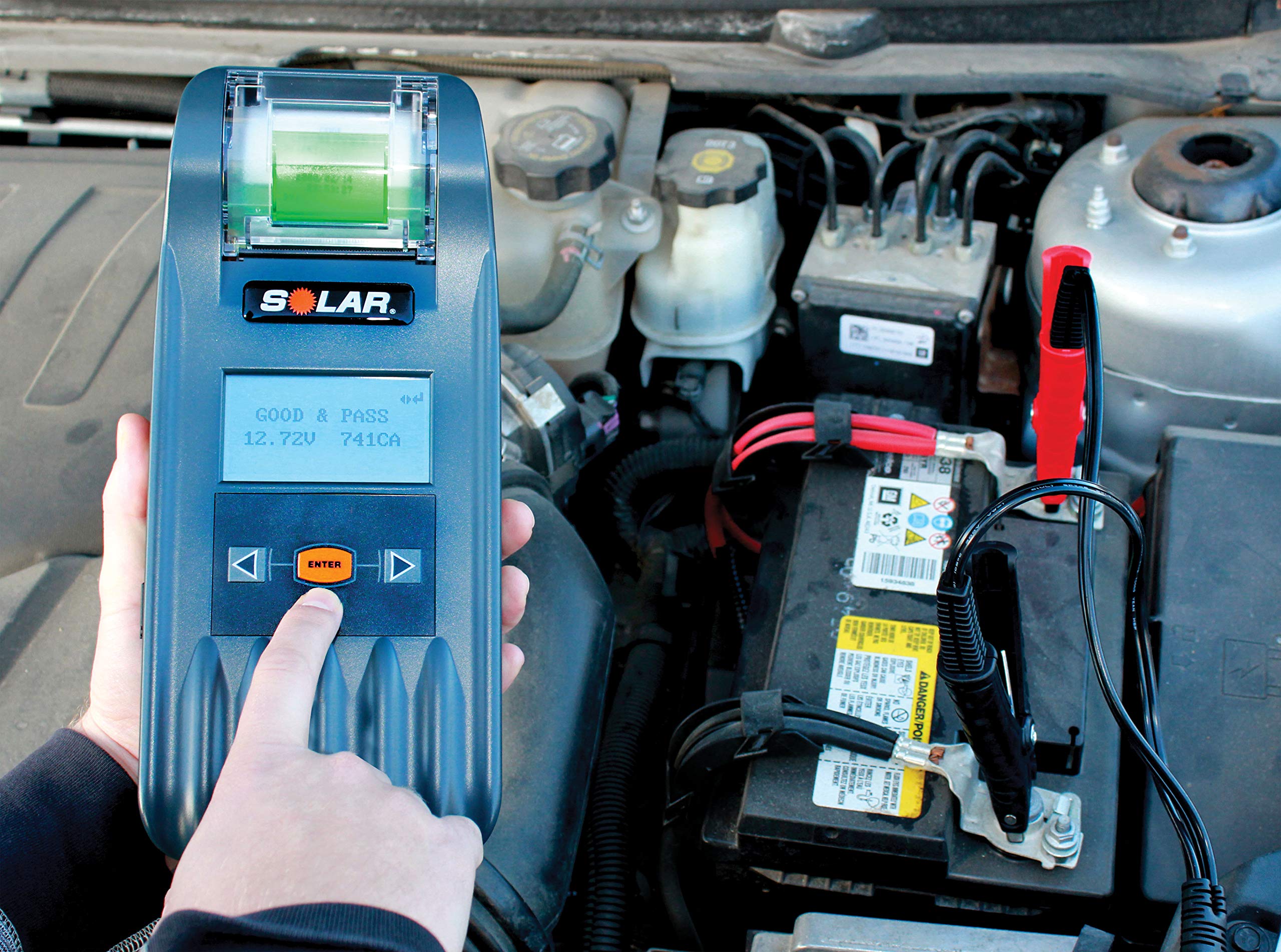 Clore Automotive SOLAR BA327 20-2000 CCA Digital Battery Tester with Printer - Professional Car & Truck Battery Diagnostic Tool for Home Mechanics & Auto Shops - Perfect for Vehicle Maintenance & Electrical System Testing