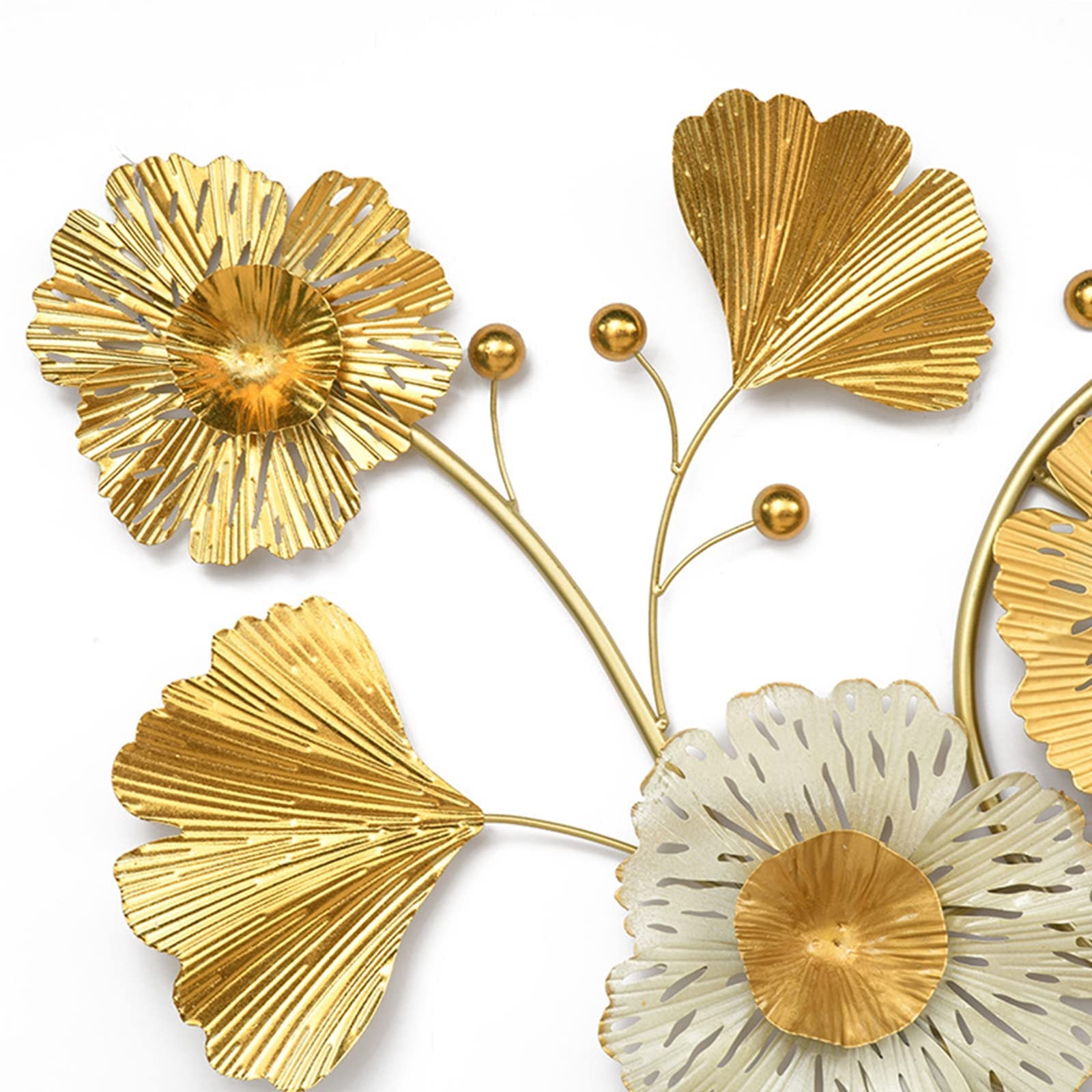 JYCCH Ginkgo Leaf Metal Wall Art - Handcrafted Metal Wall Sculpture for Home, Office, Living Room & Bathroom Decor - 45.6x25.9 Inch Elegant Wall Decoration - Perfect for Bohemian, Farmhouse & Modern Interior Design Styles