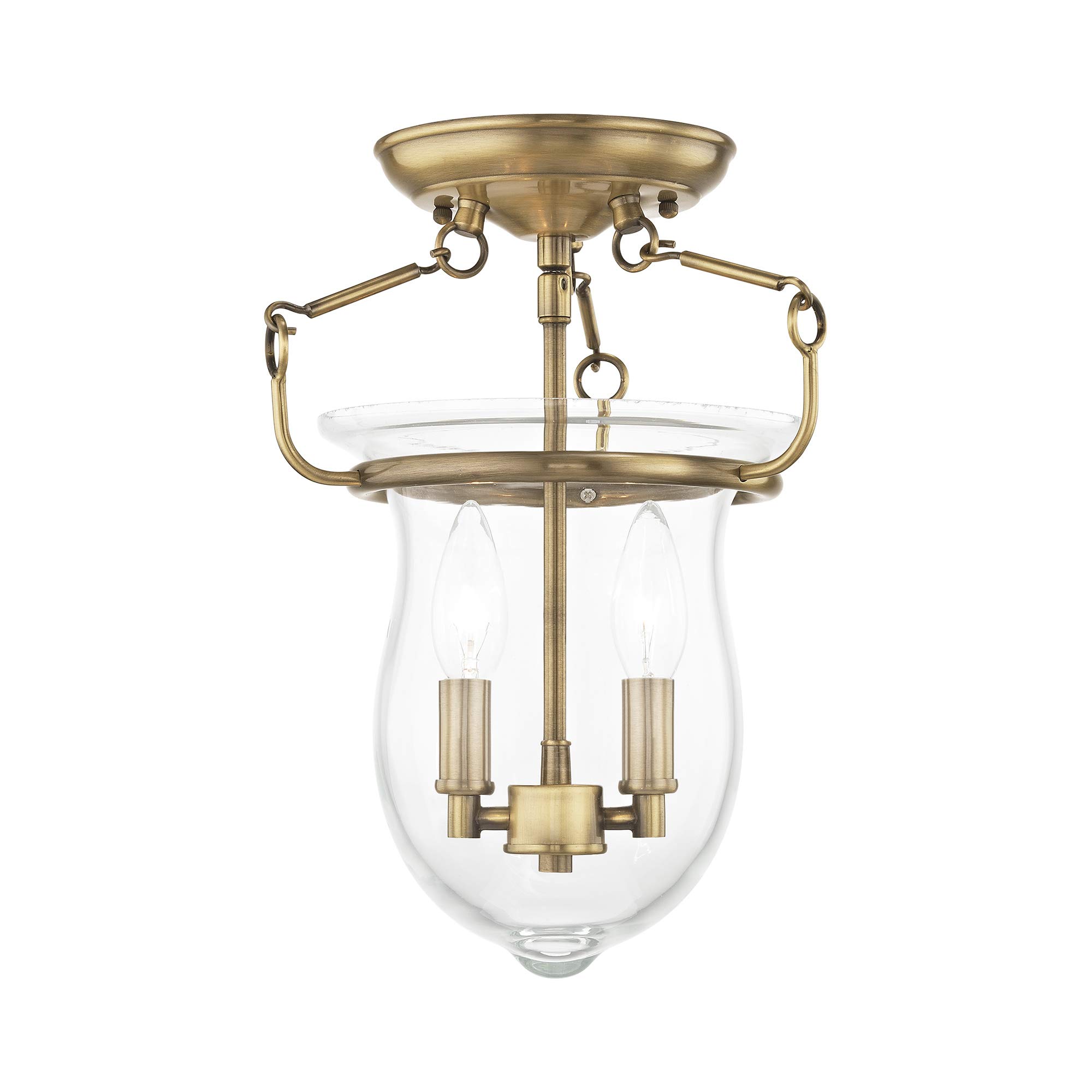 Livex Lighting 50293-01 Antique Brass Ceiling Mount Fixture - Perfect for Bedroom, Living Room & Dining Room Lighting