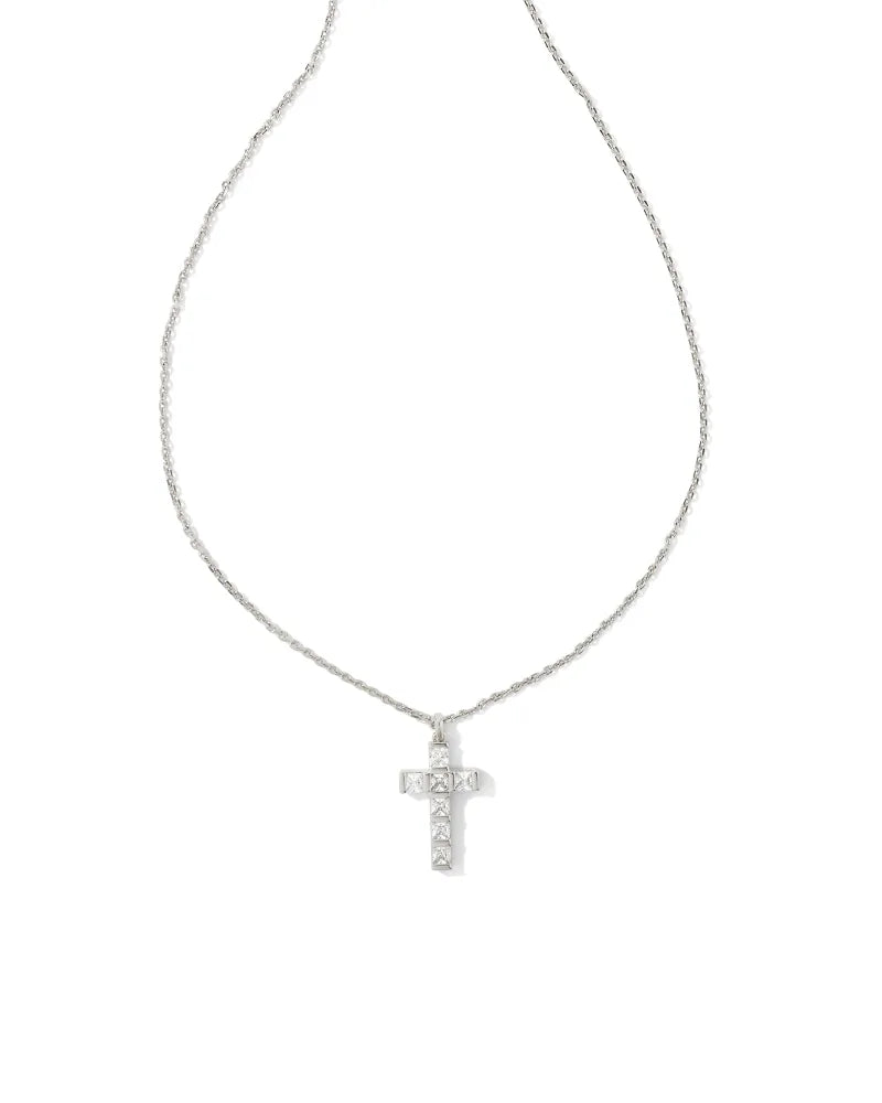 Kendra Scott Cross Crystal Pendant Necklace - Elegant Religious Jewelry for Women - Perfect for Church, Weddings & Everyday Wear