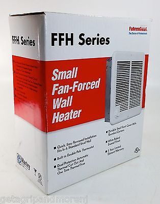 Farenheat FFH Series Small Fan Forced Wall Heater - 1500W Electric Space Heater for Home, Office & Bathroom - Quiet Heating with Adjustable Thermostat - Perfect for Bedrooms, Basements & Garages