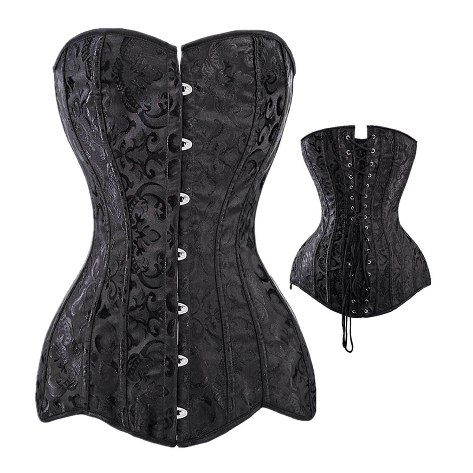 Women's 26 Steel Boned Cotton Corset - Hourglass Waist Trainer, Long Torso Seamless Strapless Body Shaper for Shapewear & Aesthetic Waist Training | Perfect for Weddings, Cosplay and Vintage Fashion