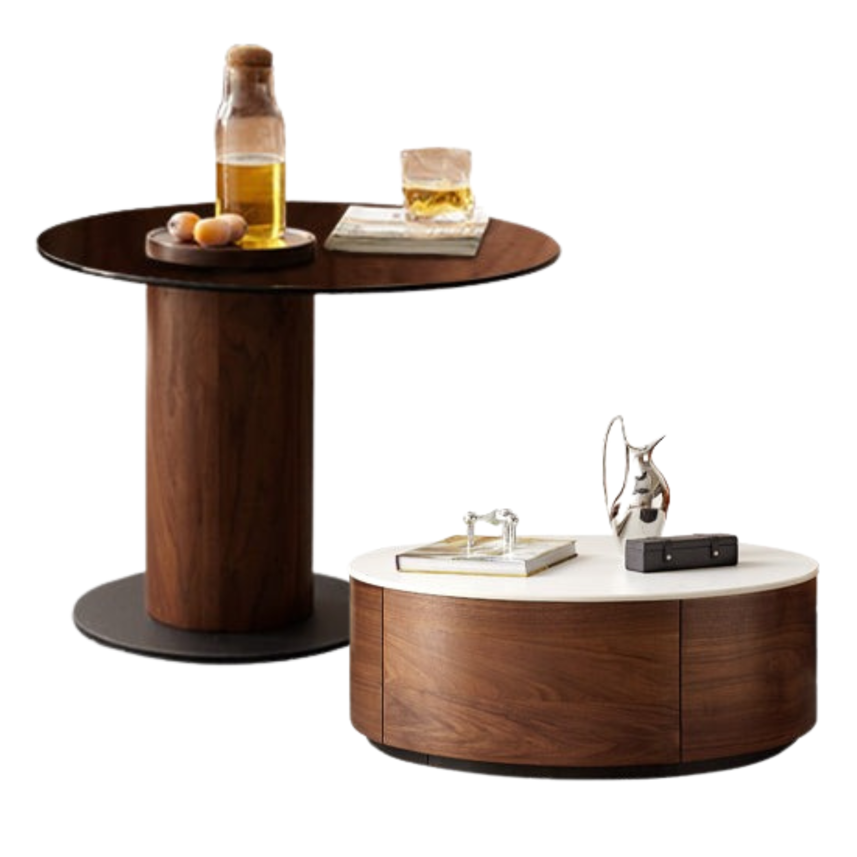 Handcrafted Black Walnut Coffee Table with Natural Slate Top - Perfect for Living Room, Lounge & Modern Home Decor