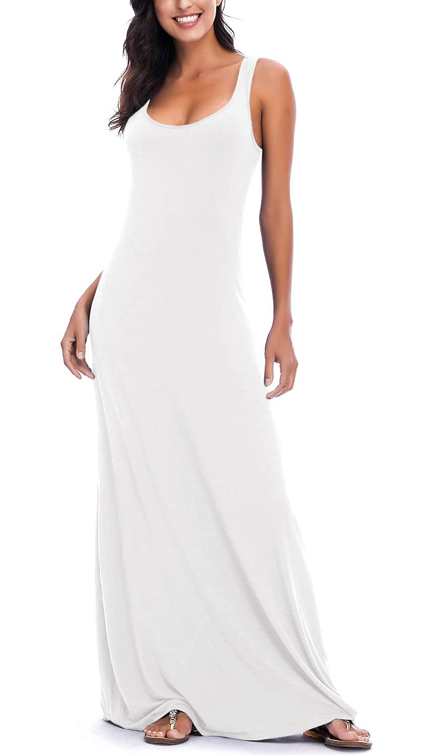 Women's Sexy Tank Top Maxi Long Dress - Sleeveless Summer Beach Dress for Casual Wear, Vacations & Night Out | Lightweight & Comfortable