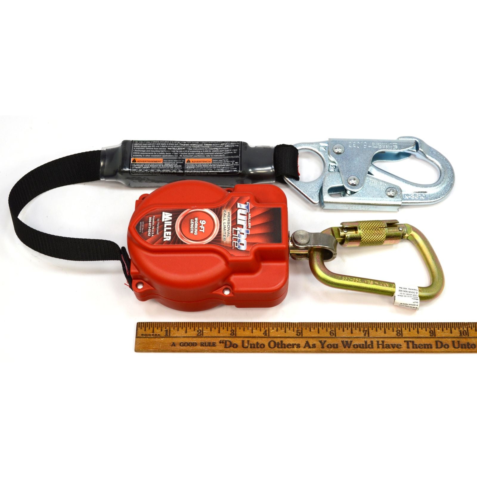 Honeywell Miller Turbo Lite Fall Limiter No. MFL 1 Z7/9FT - Complete Safety Harness Kit for Construction & Roofing Work | OSHA Compliant Fall Protection Gear