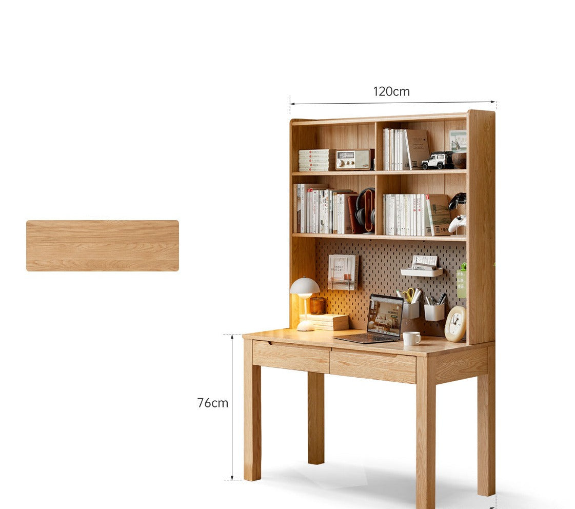 Premium Solid Wood Office Desk - Oak & Beech - Modern Home Office Furniture for Remote Work & Study