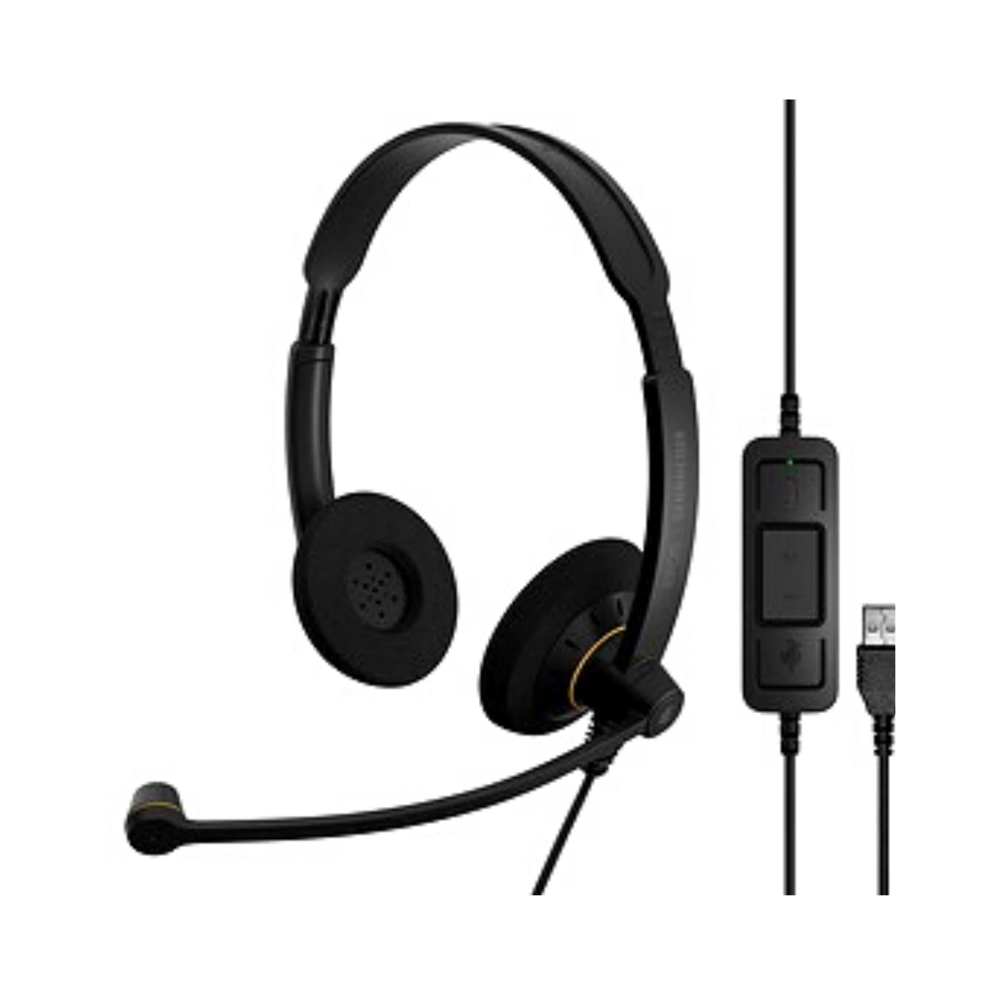 EPOS SC60 USB Stereo Headset with Noise Cancelling Mic - Certified for Microsoft Teams, Zoom & VoIP Calls - Ideal for Home Office, Remote Work & Online Meetings